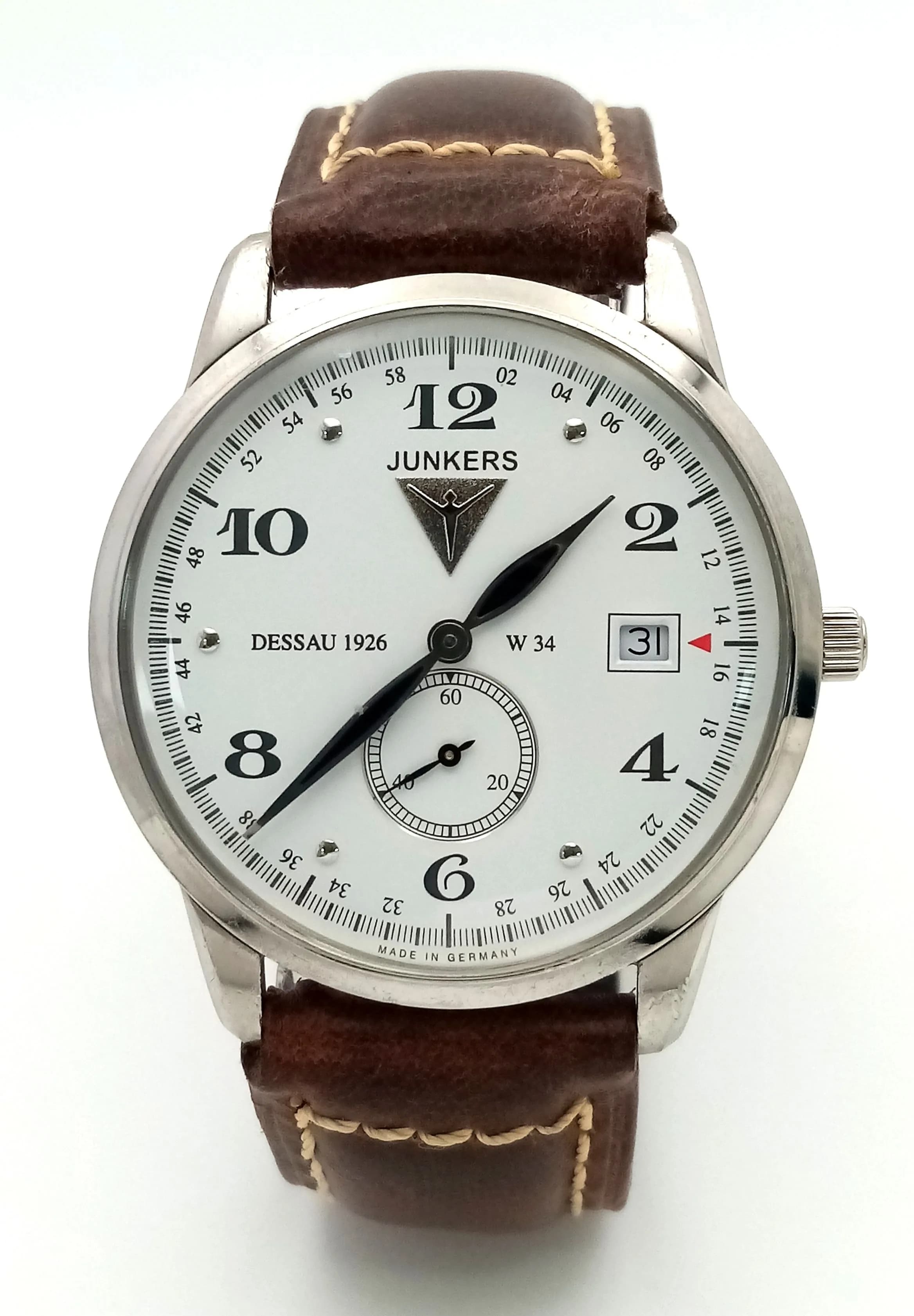A Smart Men’s Junkers W34 Date Pilots Watch-39mm Case, Subsidiary Second Dial.