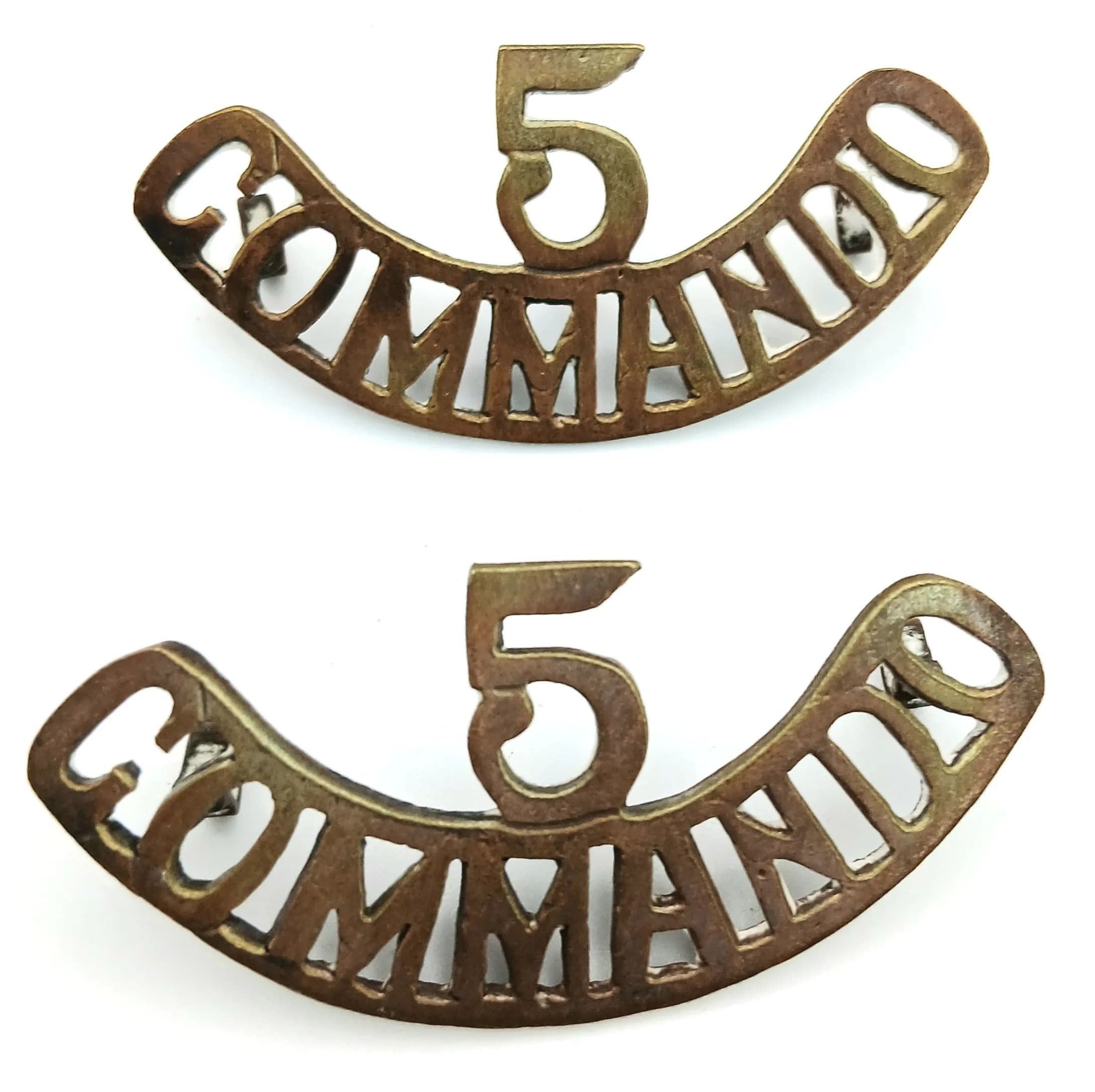 Rare No 5 Commando Shoulder Titles.