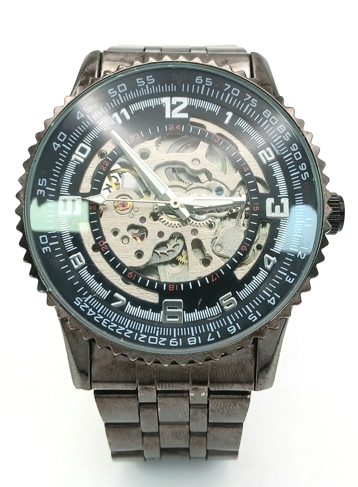 A SHENHUA 9500, OPEN FACE AND OPEN BACK, AUTOMATIC, BRACELET WATCH. IN WORKING ORDER. S/A 1698 - 3