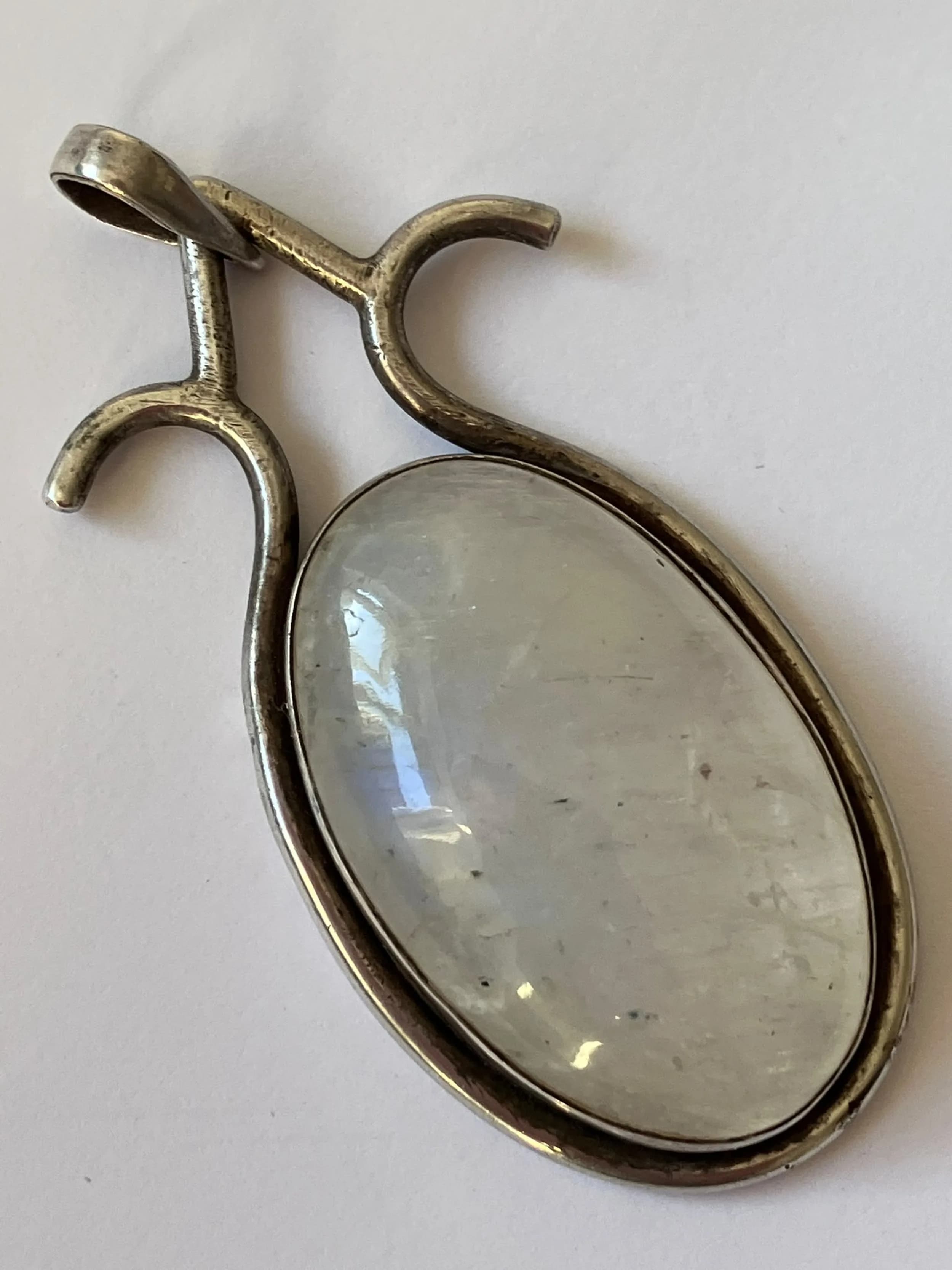 Vintage Large MOONSTONE CABOCHON PENDANT. Approx 6 cm. Really Impressive Pendant, please see pictures.