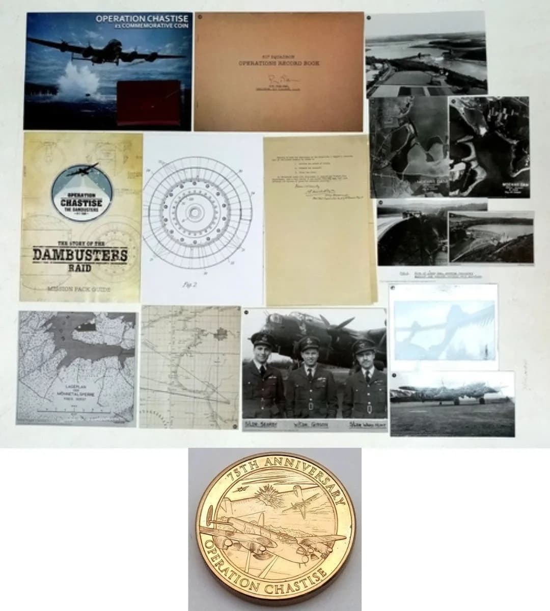 An Operation Chastise Dambusters Mission Pack Guide with Commemorative Coin.