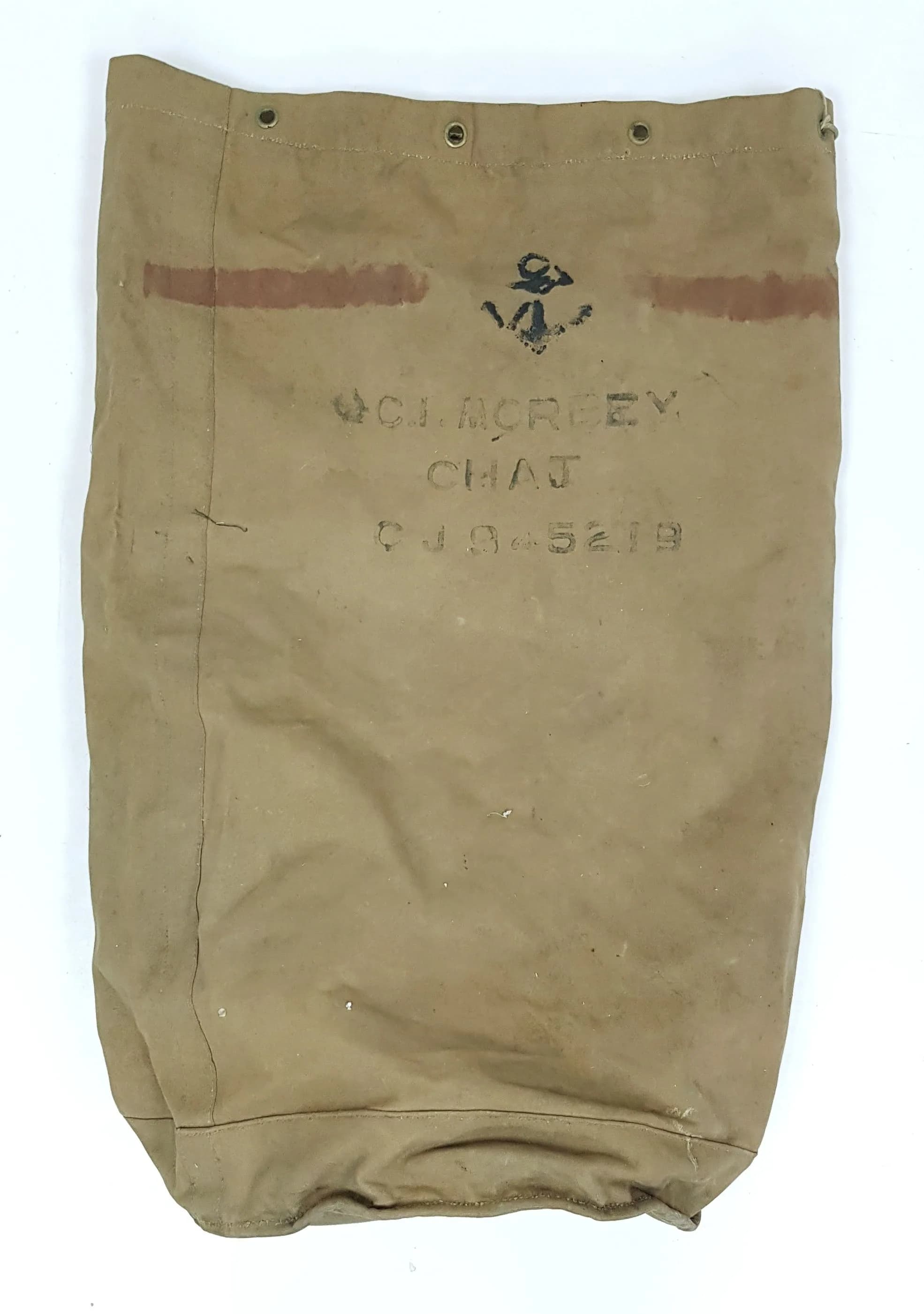 A Vintage Navy Kit Bag. Approximately 92cm length.