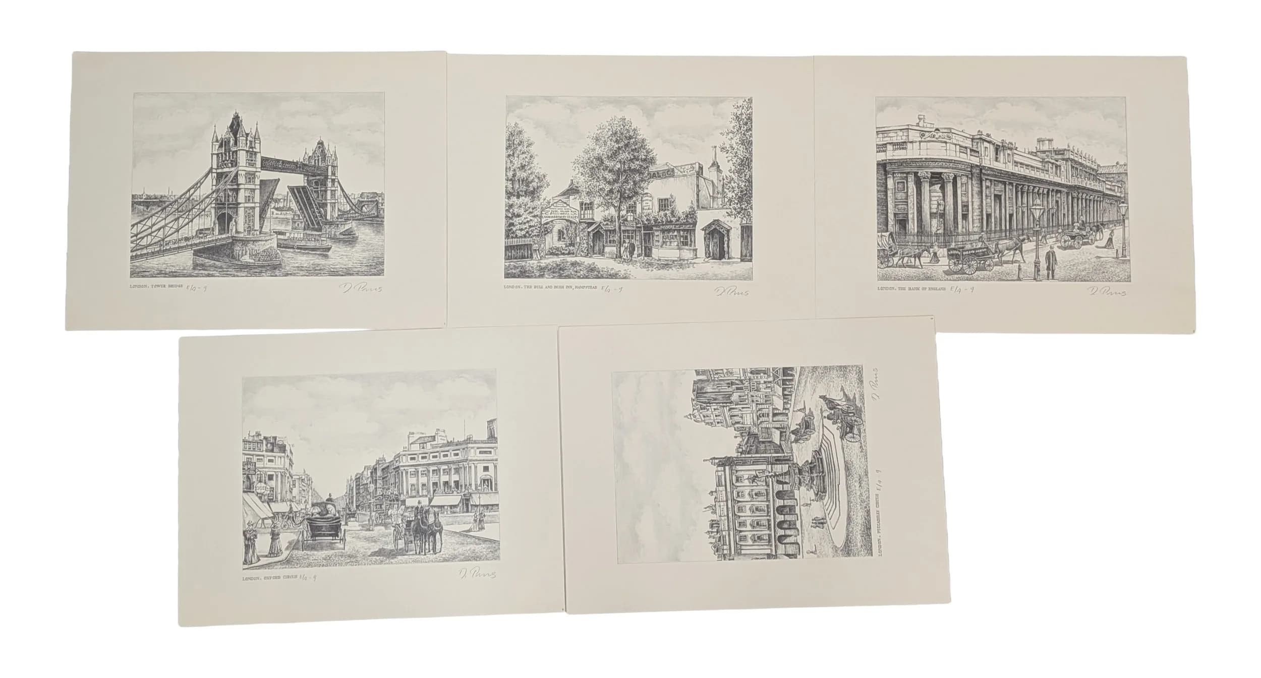 A Collection of Five Danuta Prus Signed Artist's Proof (E/P-9) Prints. All signed in pencil in lower right corner.