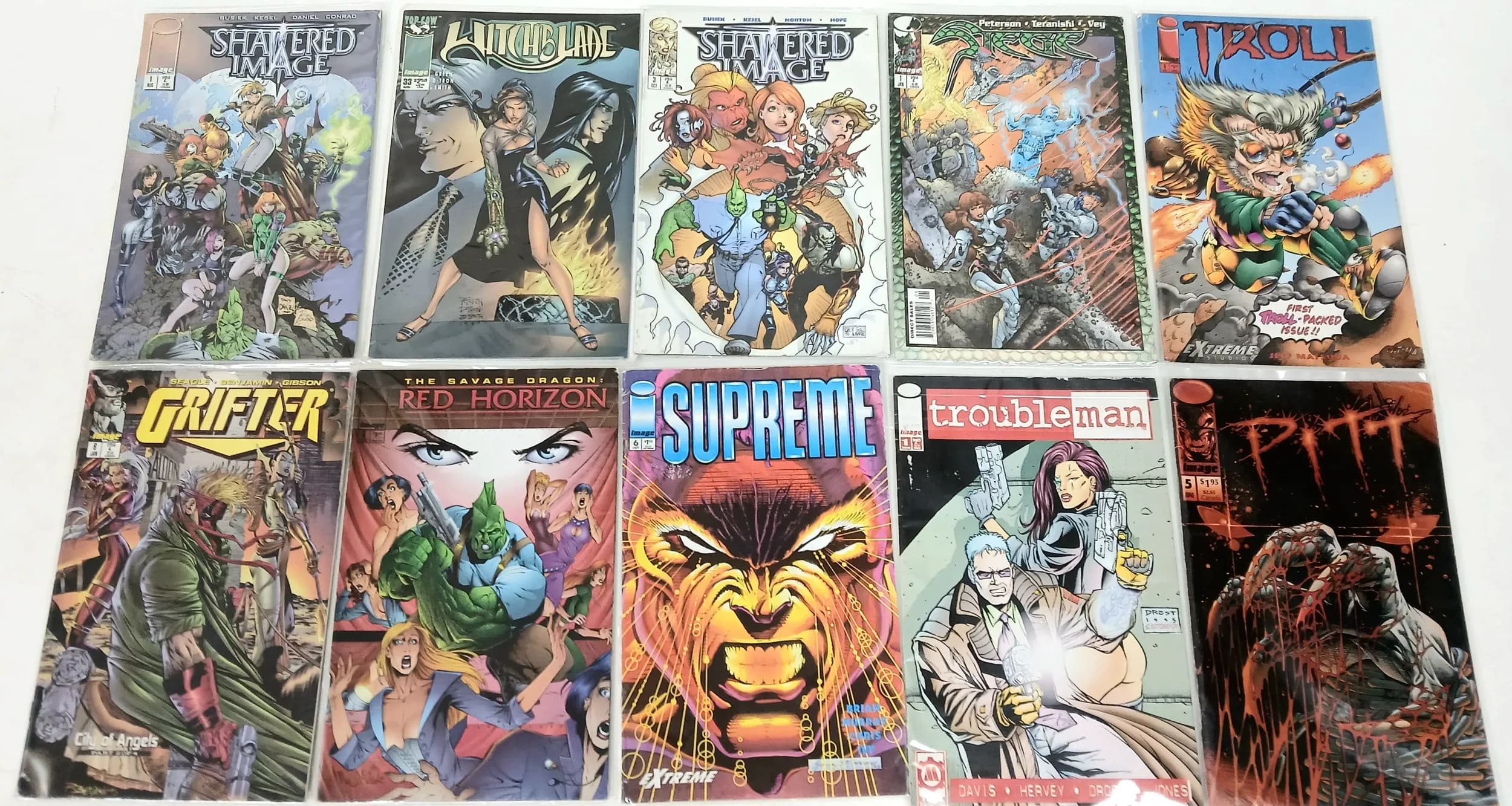 Ten Image Mixed Comics. All plastic wrapped. Please refer to photos for finer details.