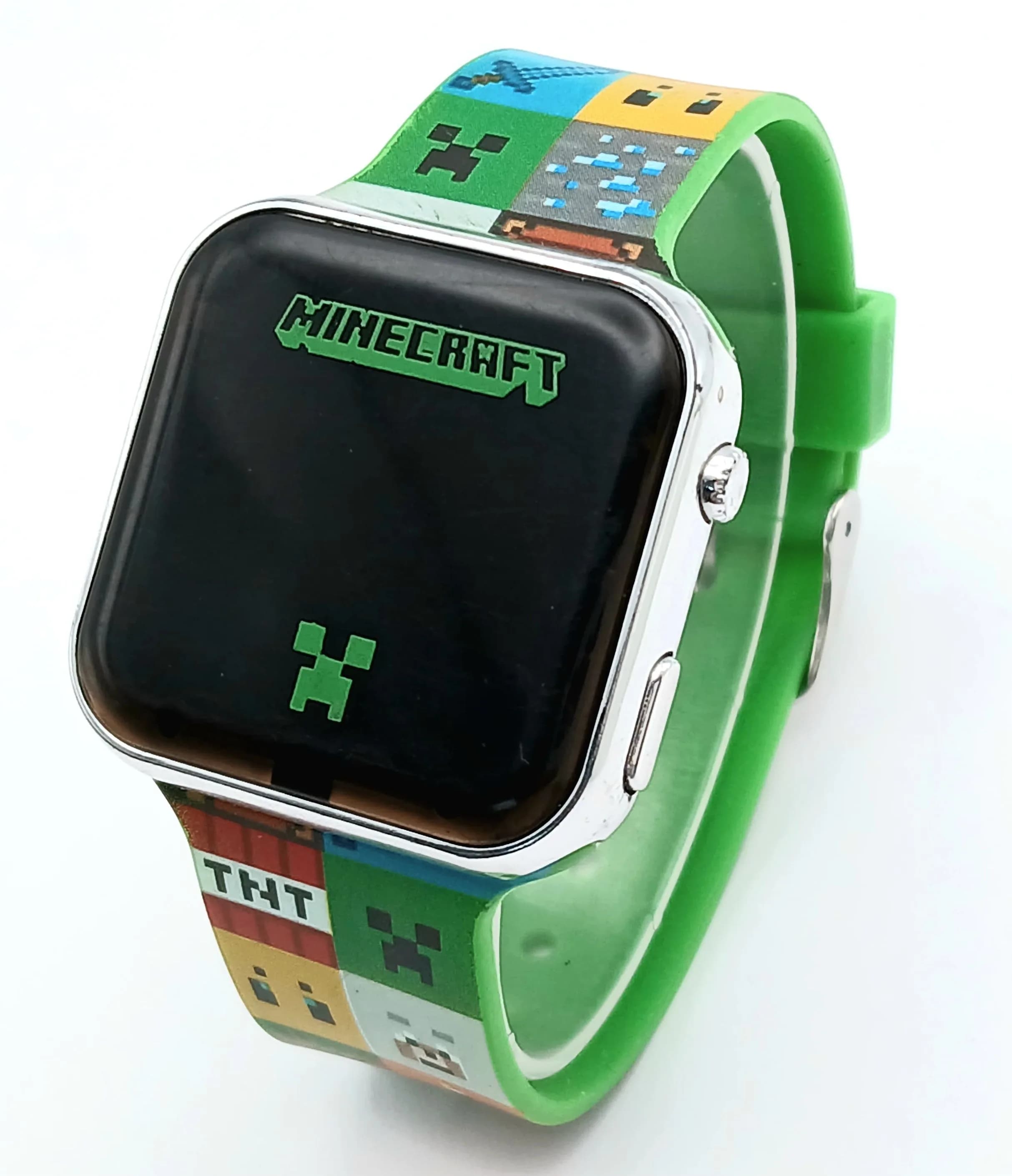 A Minecraft, Lcd, Digital, Rubber Strap Watch. In Working Order. S/A 1685 - 1