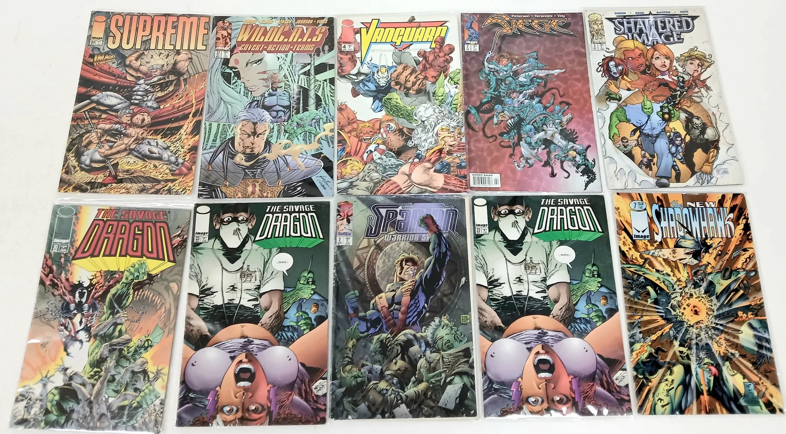 Ten Image Mixed Comics. All plastic wrapped. Please refer to photos for finer details.