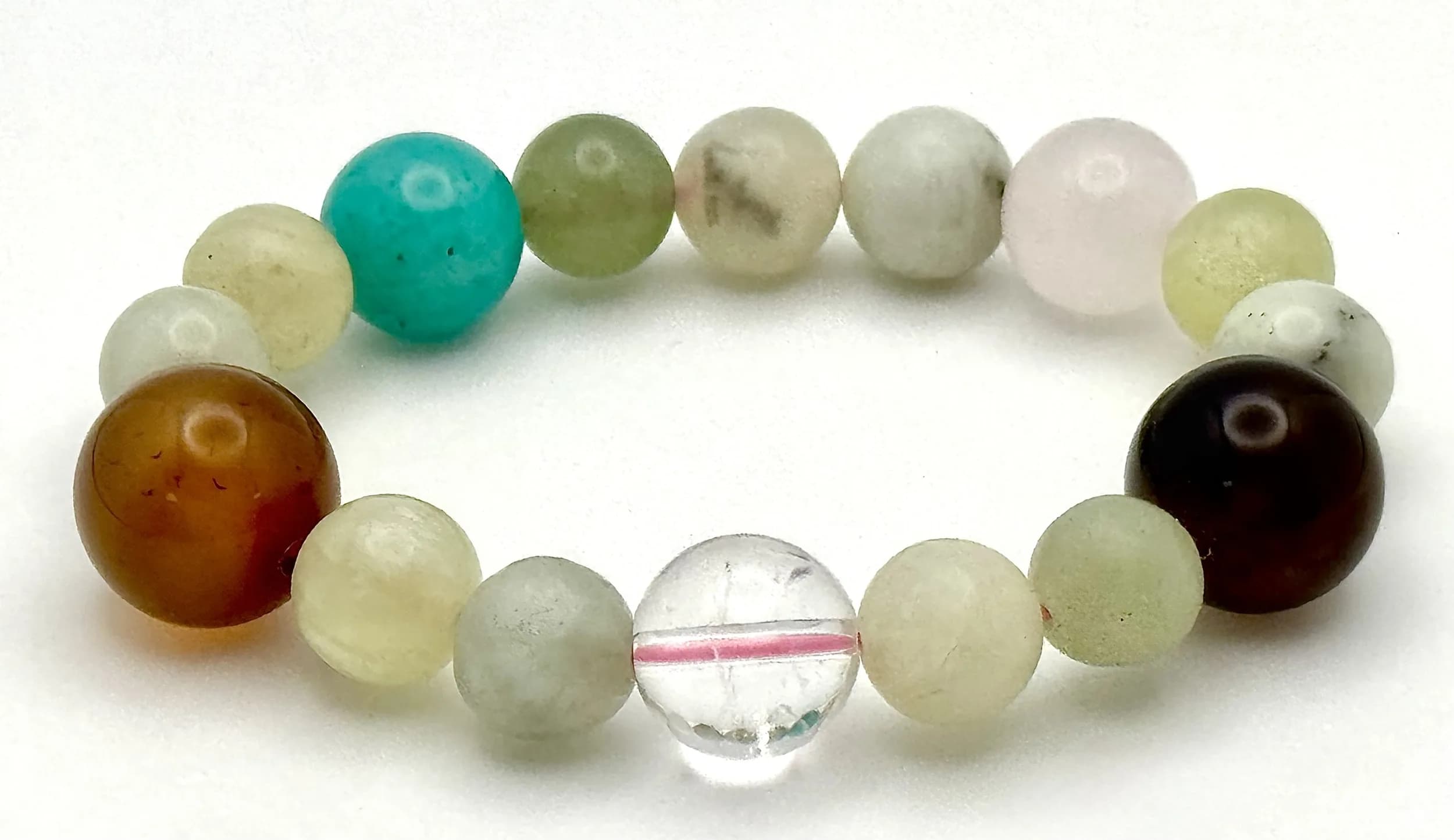 A Mixed Stone Bead Bracelet, to include: multicolour quartz and turquoise.