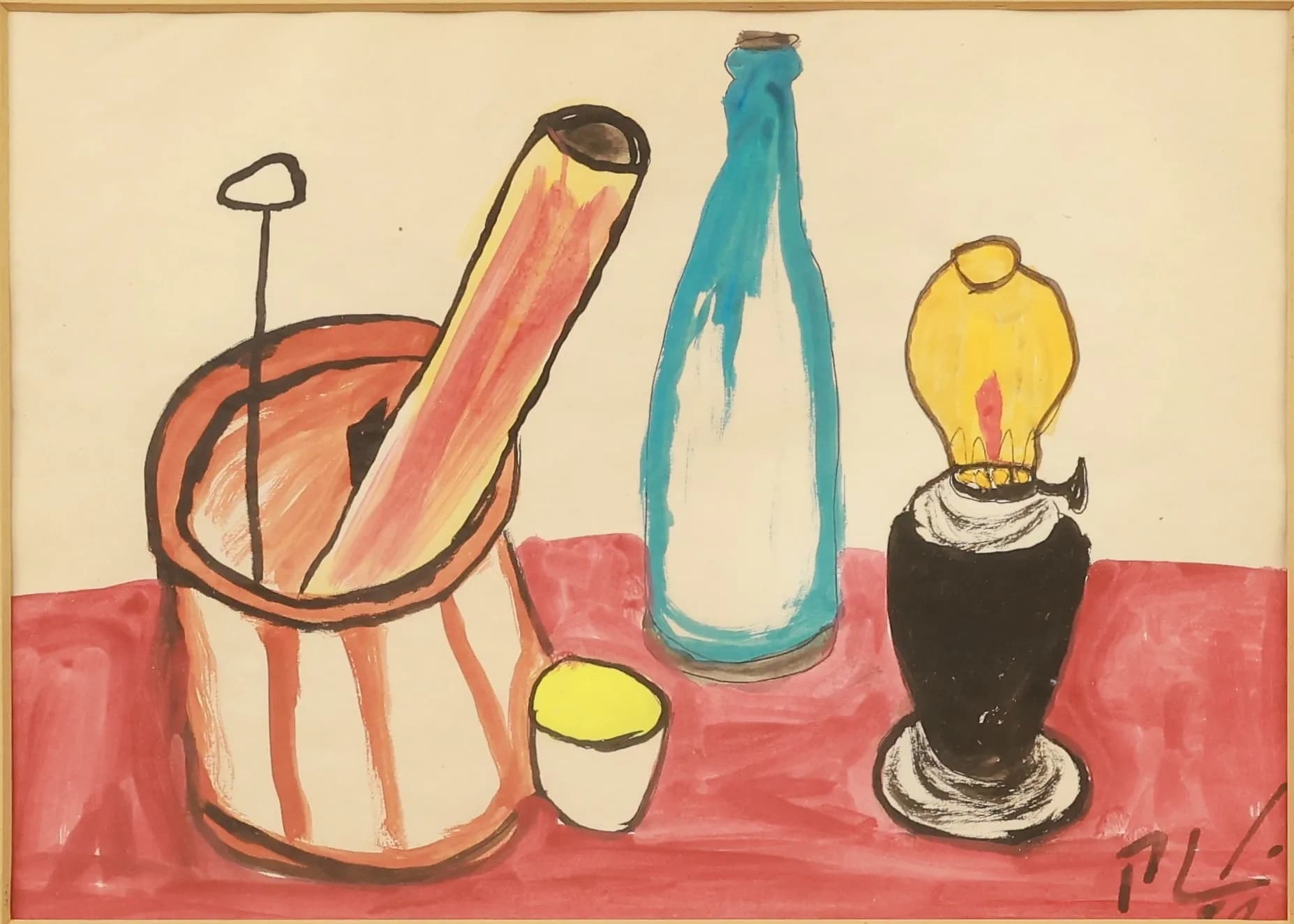 Still Life by Bui Xuan Phai, 20x28 cm, Color on paper. Bui Xuan Phai (1920–1988) was one of the "Four Pillars" of modern Vietnamese painting, celebrated above all for his intimate depictions of Hanoi's Old Quarter (Pho Phai). A graduate of the Ecole des Beaux-Arts de l'Indochine, he worked in oil, watercolor, and gouache to portray tiled roofs, narrow streets, still lifes, and portraits in a distinctive expressive style. He was posthumously awarded the Ho Chi Minh Prize in 1996. This item is held at Cadmore ASIAN Office in Vietnam and will be shipped from there. Buyers will be responsible for direct shipping payments. Delivery will take slightly longer.