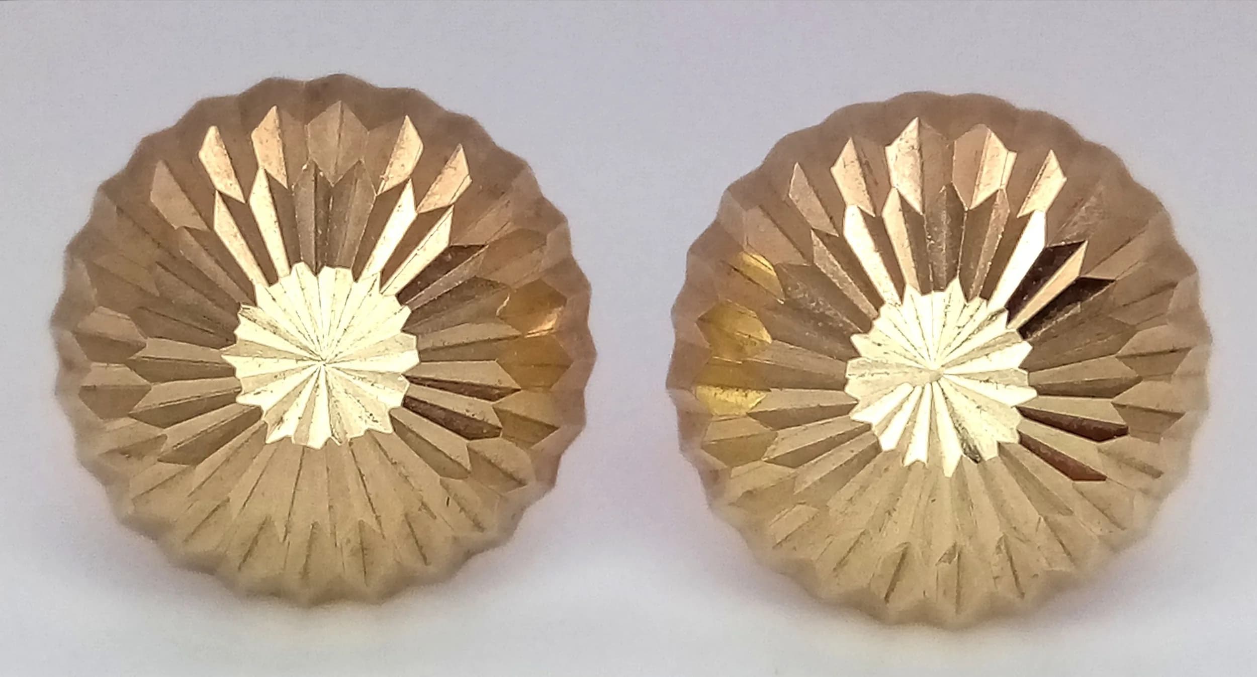 A Pair of 9K Yellow Gold Mushroom Stud Earrings. 0.7g total weight.