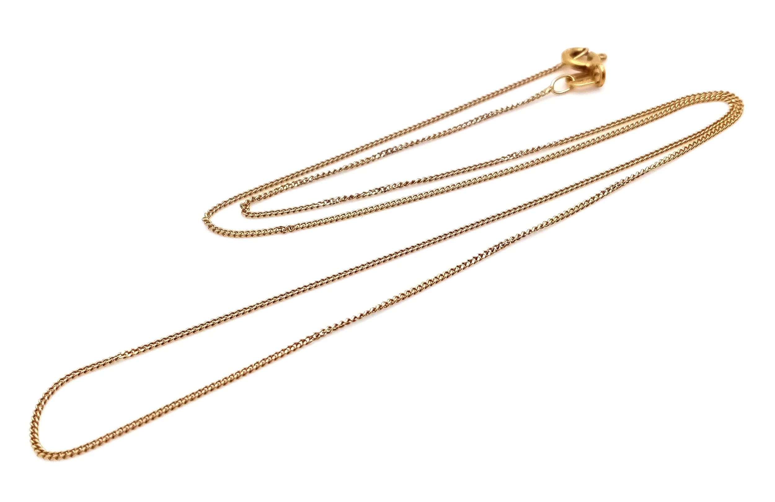 A 9K Yellow Gold Disappearing Necklace. 41cm. 1g.