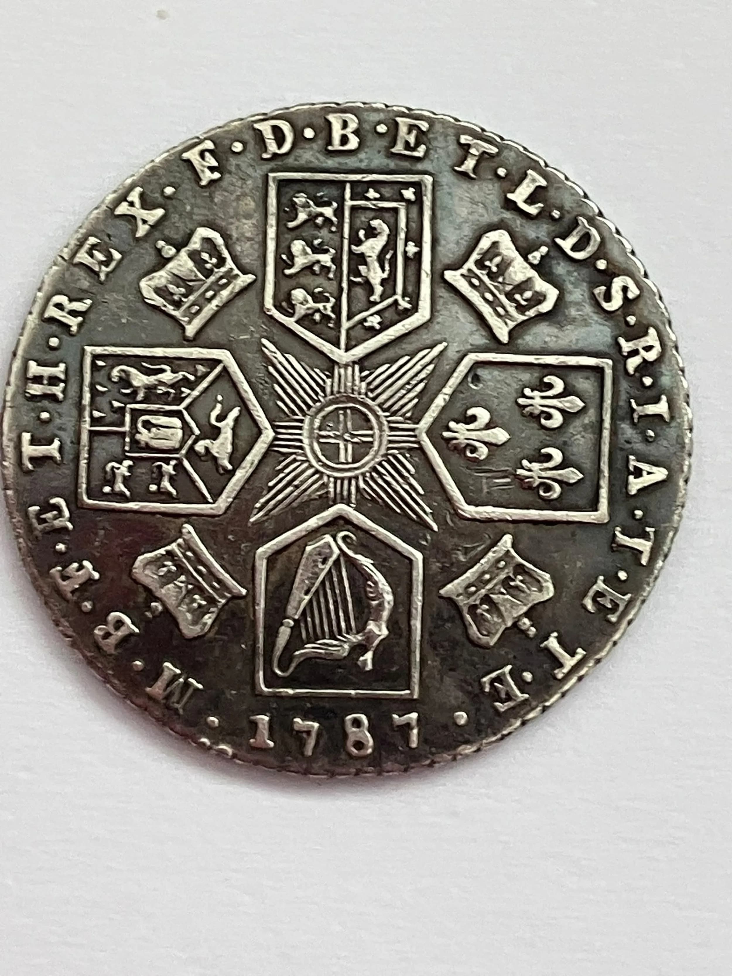 1787 GEORGE IIISILVER SIXPENCE Very Fine/ Extra Fine Condition. Semee of Hearts. Milled Edge. Really High grade coin, please see pictures.
