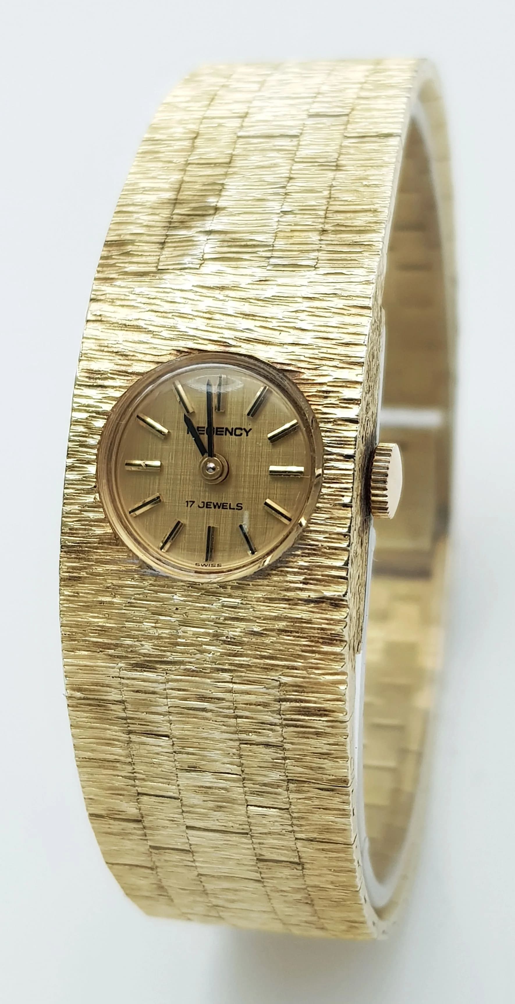 A Vintage Gold Plated Regency Ladies Watch. Hand-wind in working order. Original case.
