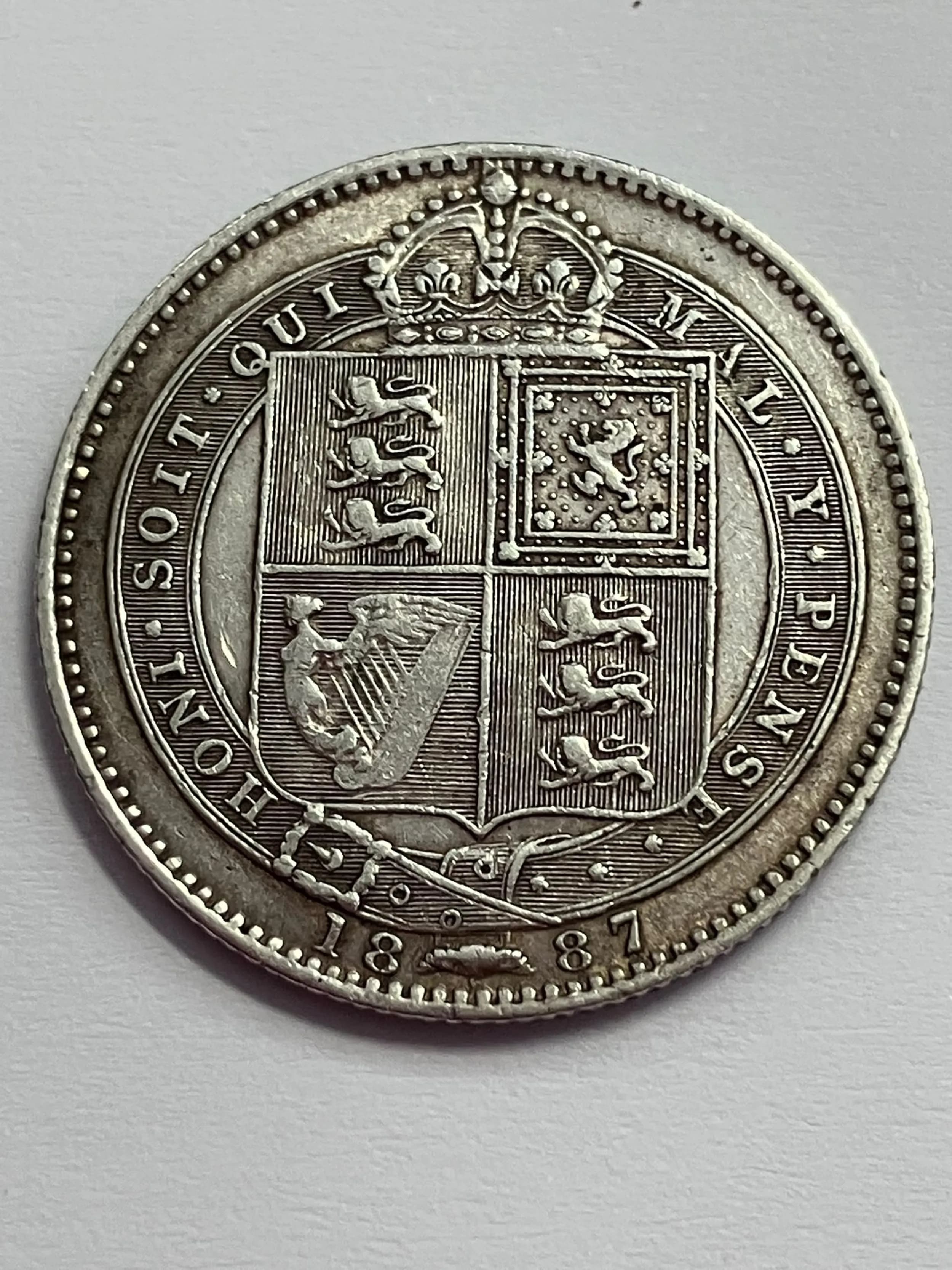 1887 SILVER SHILLING coin. Queen Victoria Golden Jubilee Mintage. Very fine condition. Having Exceptional definition and detail. Please see pictures.
