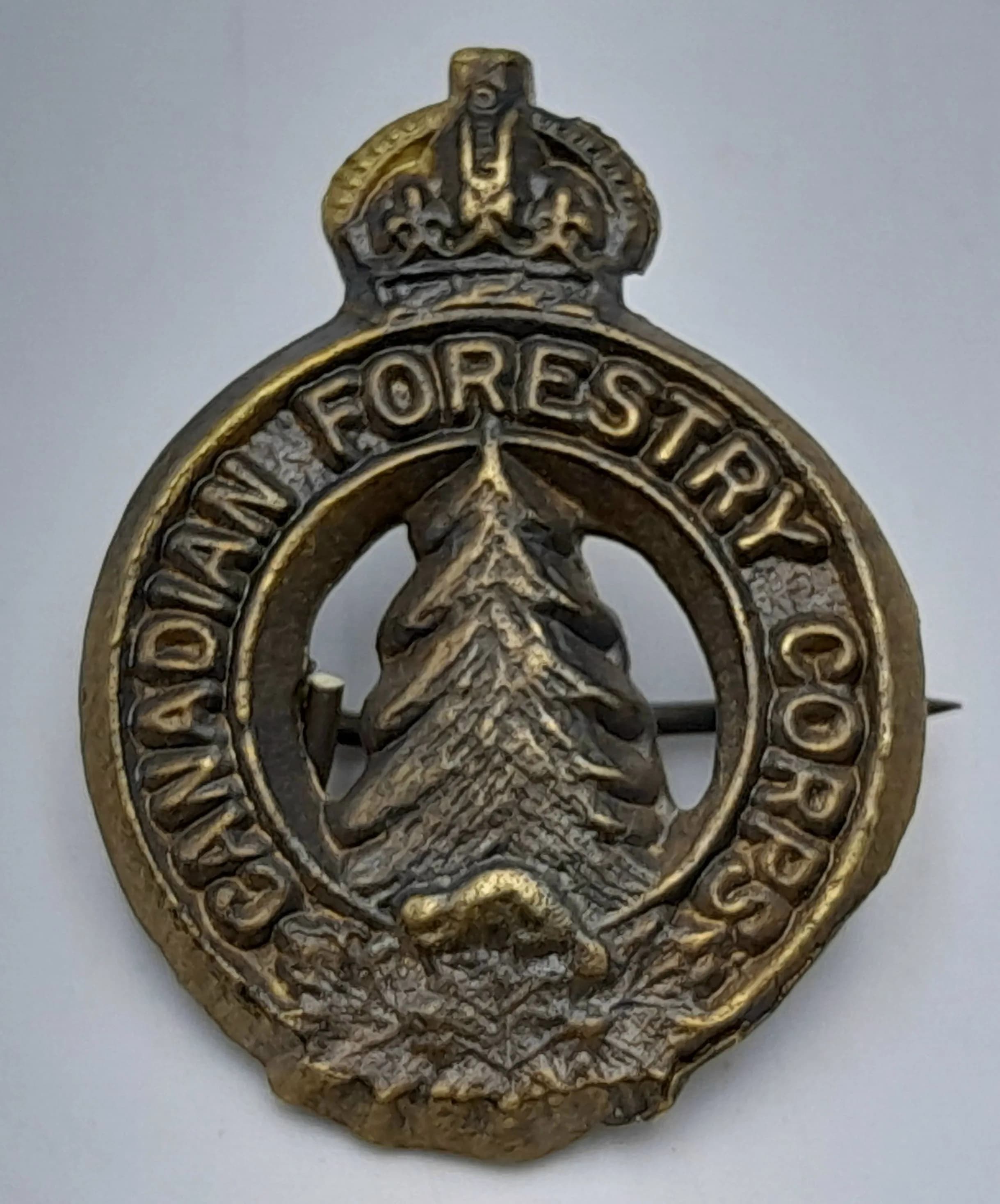 WW1-WW2 Canadian Forestry Corps Lapel Badge.