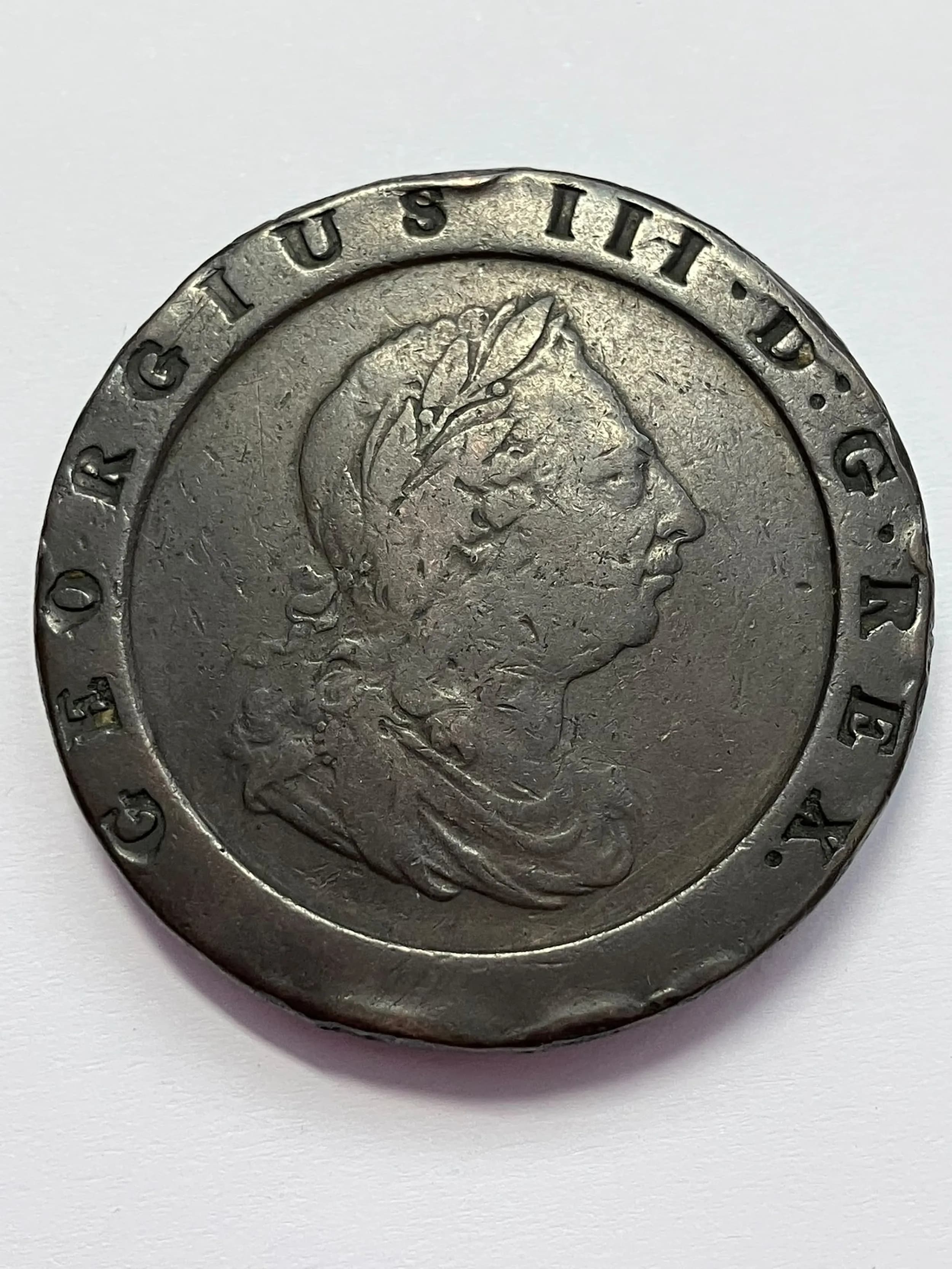 1797 GEORGE III COPPER CARTWHEEL TWO PENNY COIN. Very fine Condition.