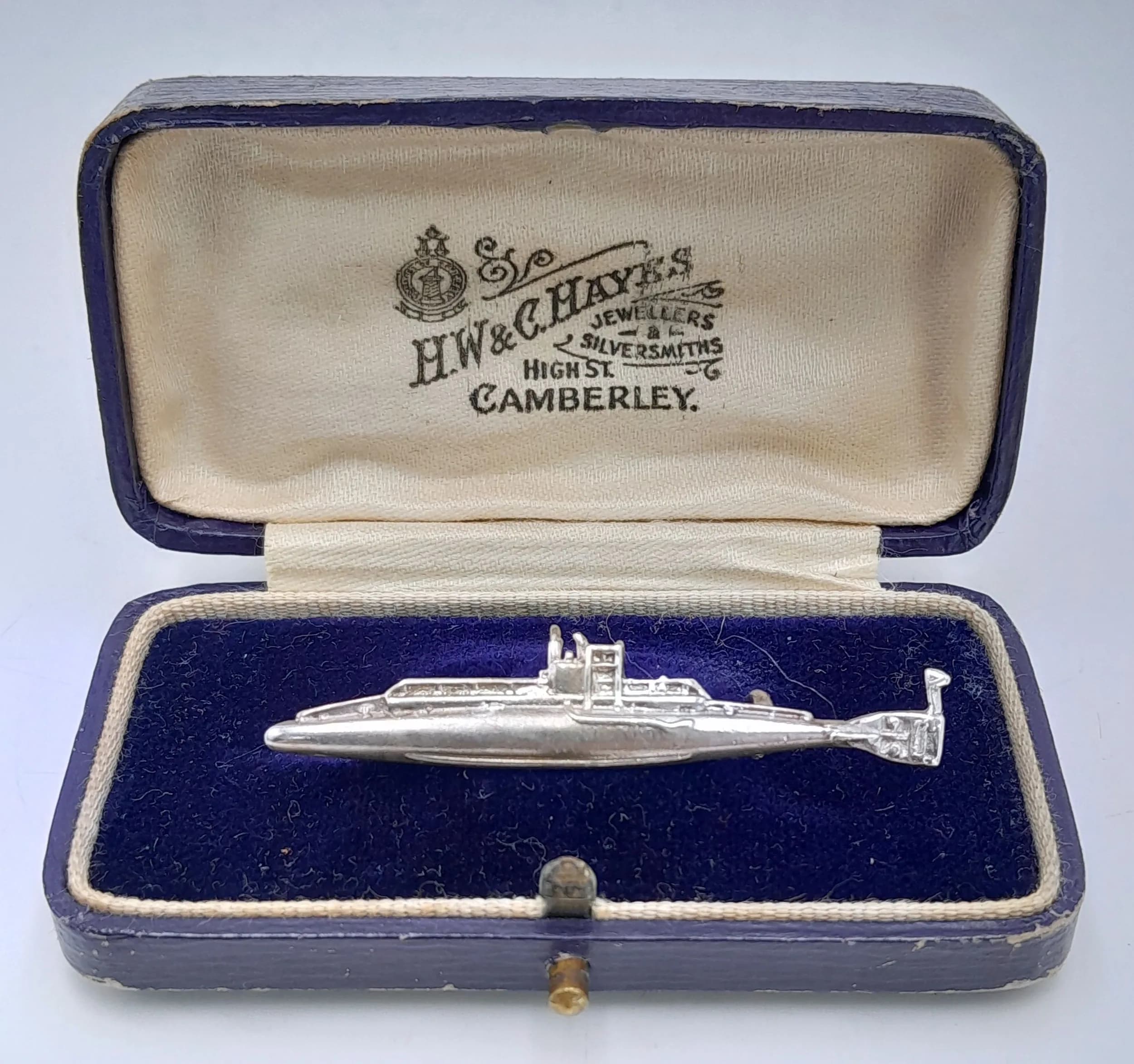 WW1 Silver Hallmarked Submariners Sweetheart Brooch in original box.