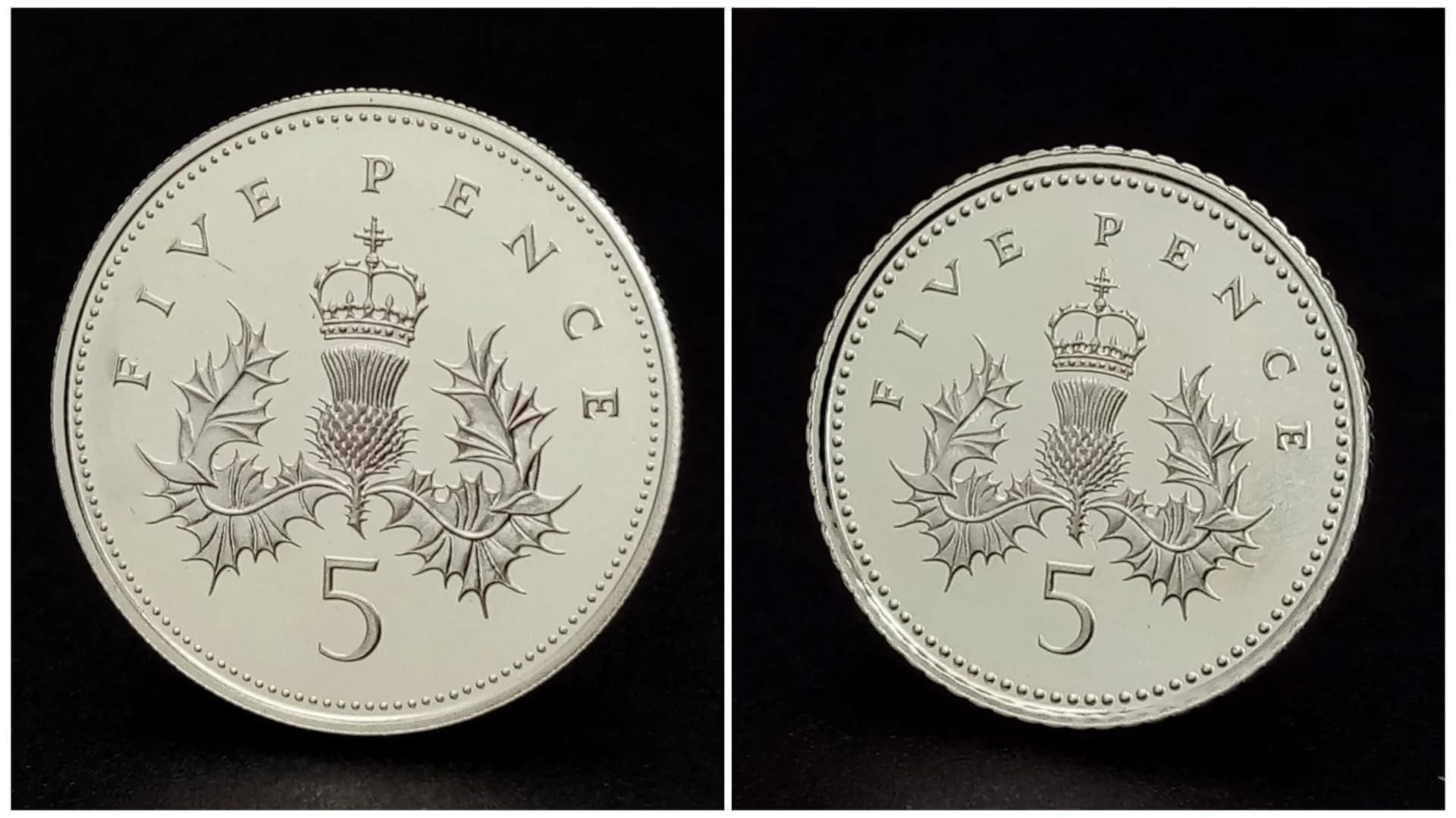 A Royal Mint 1990 Sterling Silver Proof Five Pence Two-Coin Set. Comes with COA and case. Encapsulated. 8.9g total weight.