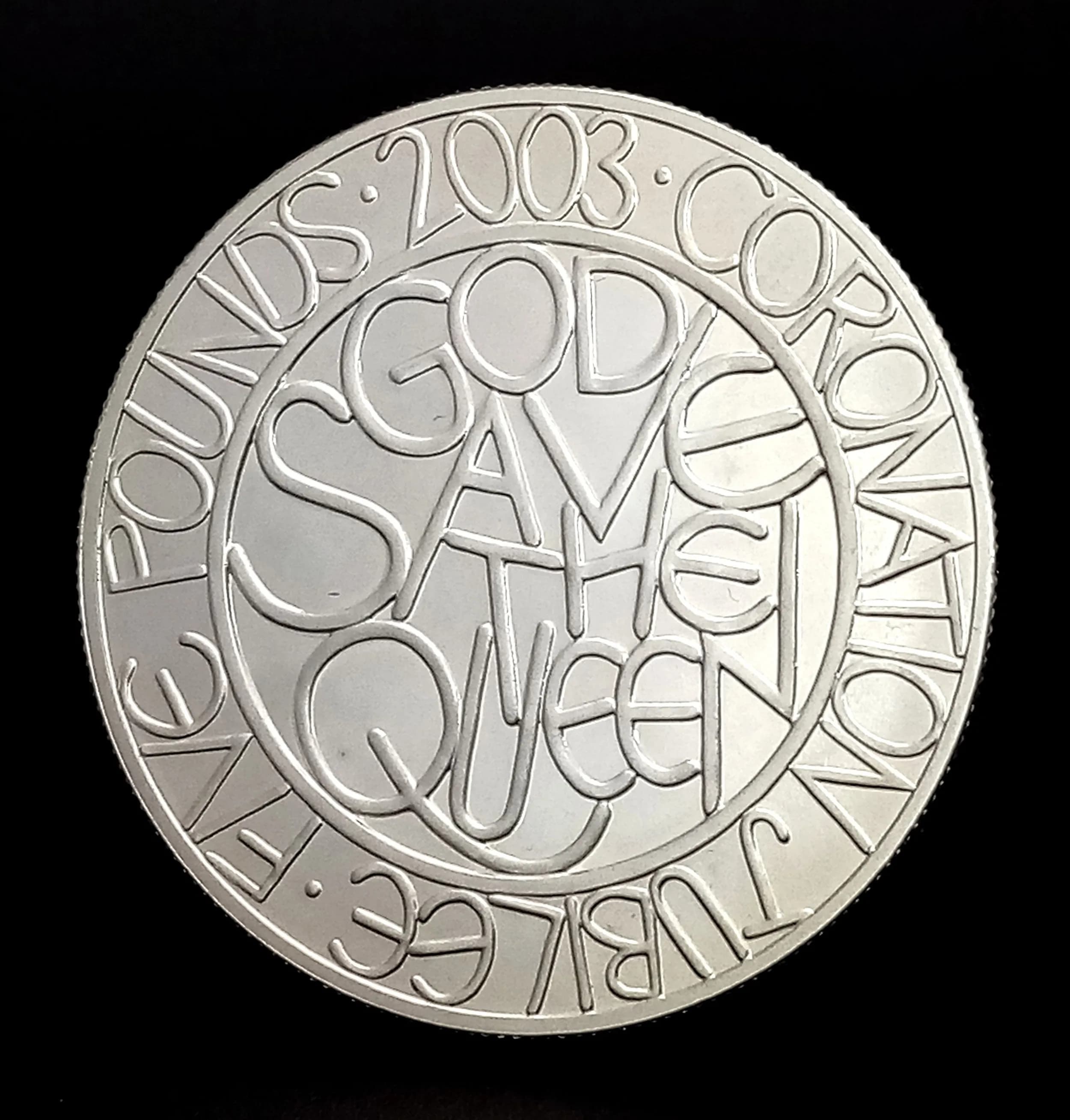 A Royal Mint Silver Proof Queen Elizabeth II Coronation Anniversary Crown Coin. Encapsulated with COA and case. 28.28g.
