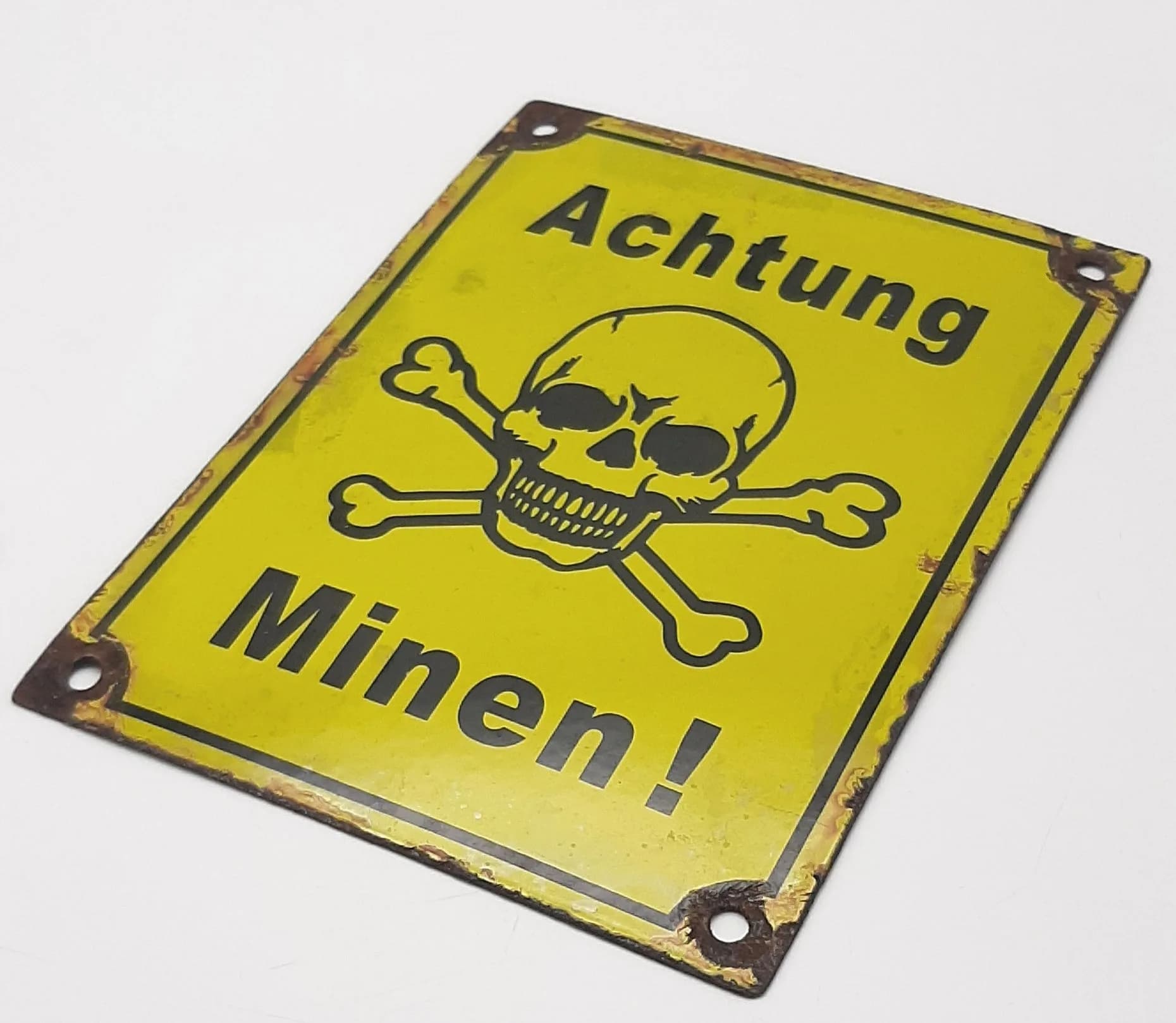 WW2 German Enamel Mine Sign.