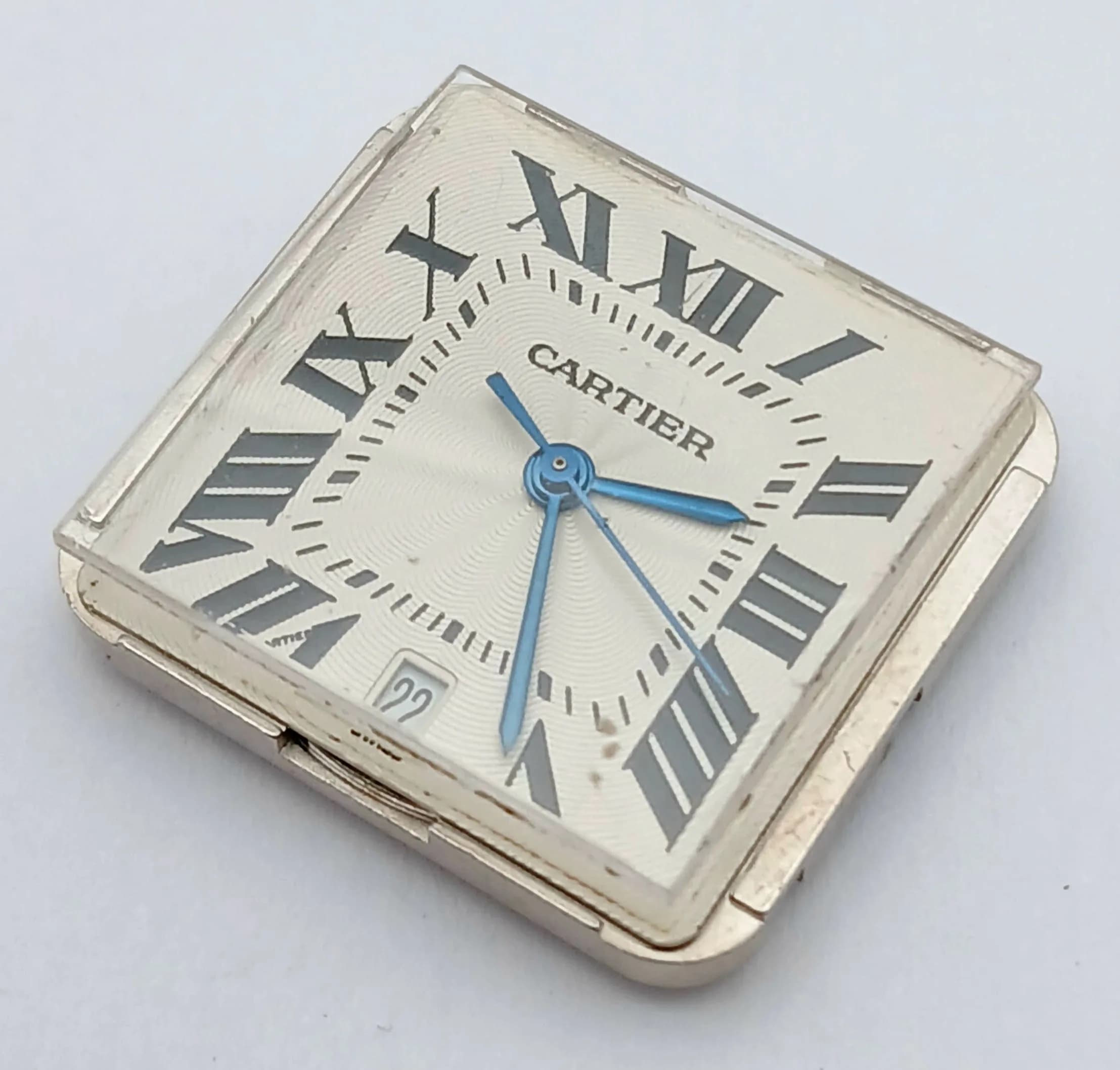 A CARTIER TANK FRANCAISE, MODEL 1840, WATCH MOVEMENT AND GLASS. A/S NN 6002