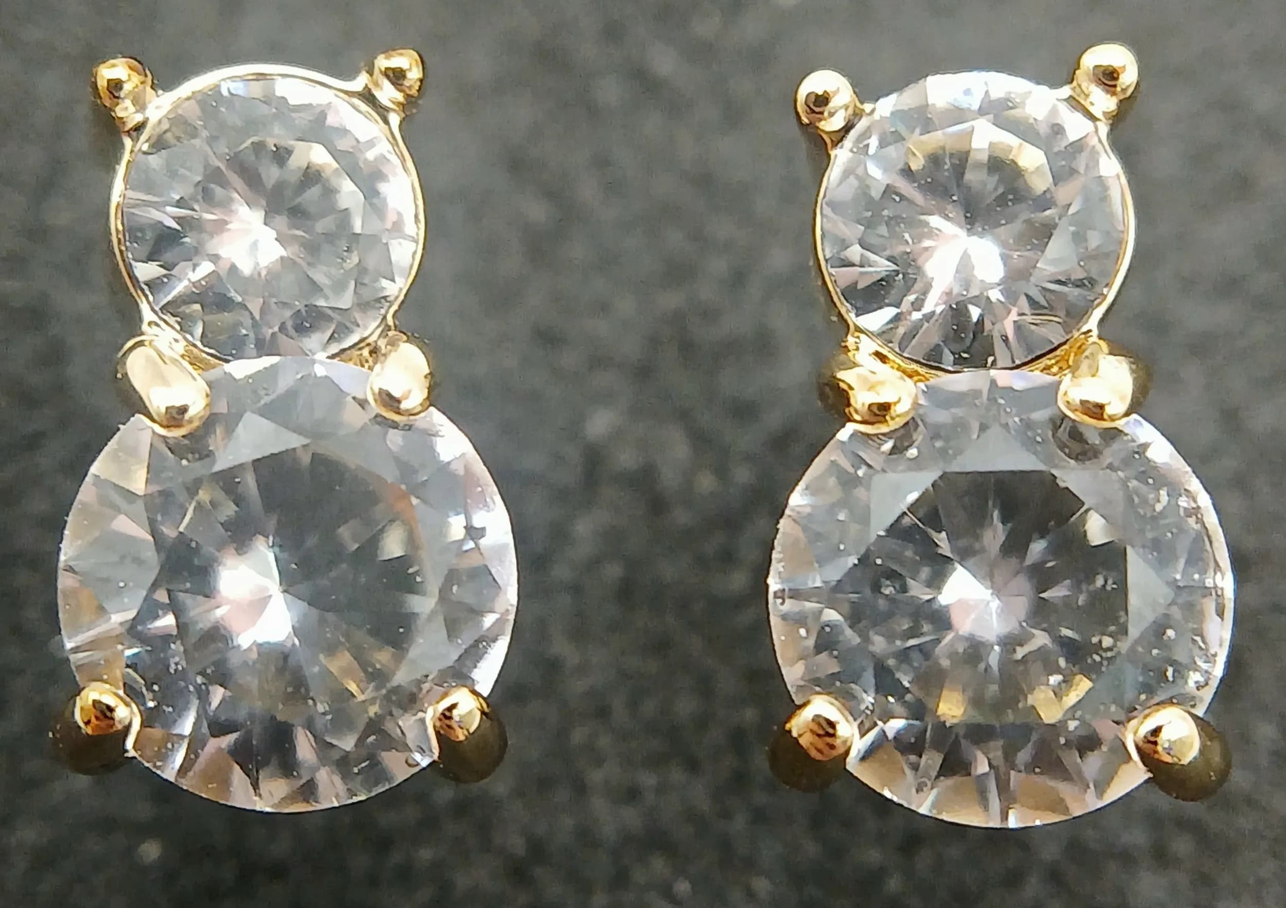 A Pair of Swarovski Crystal Double Solitaire Stud Earrings. Product code 5128809. Presented in original Swarovski box.