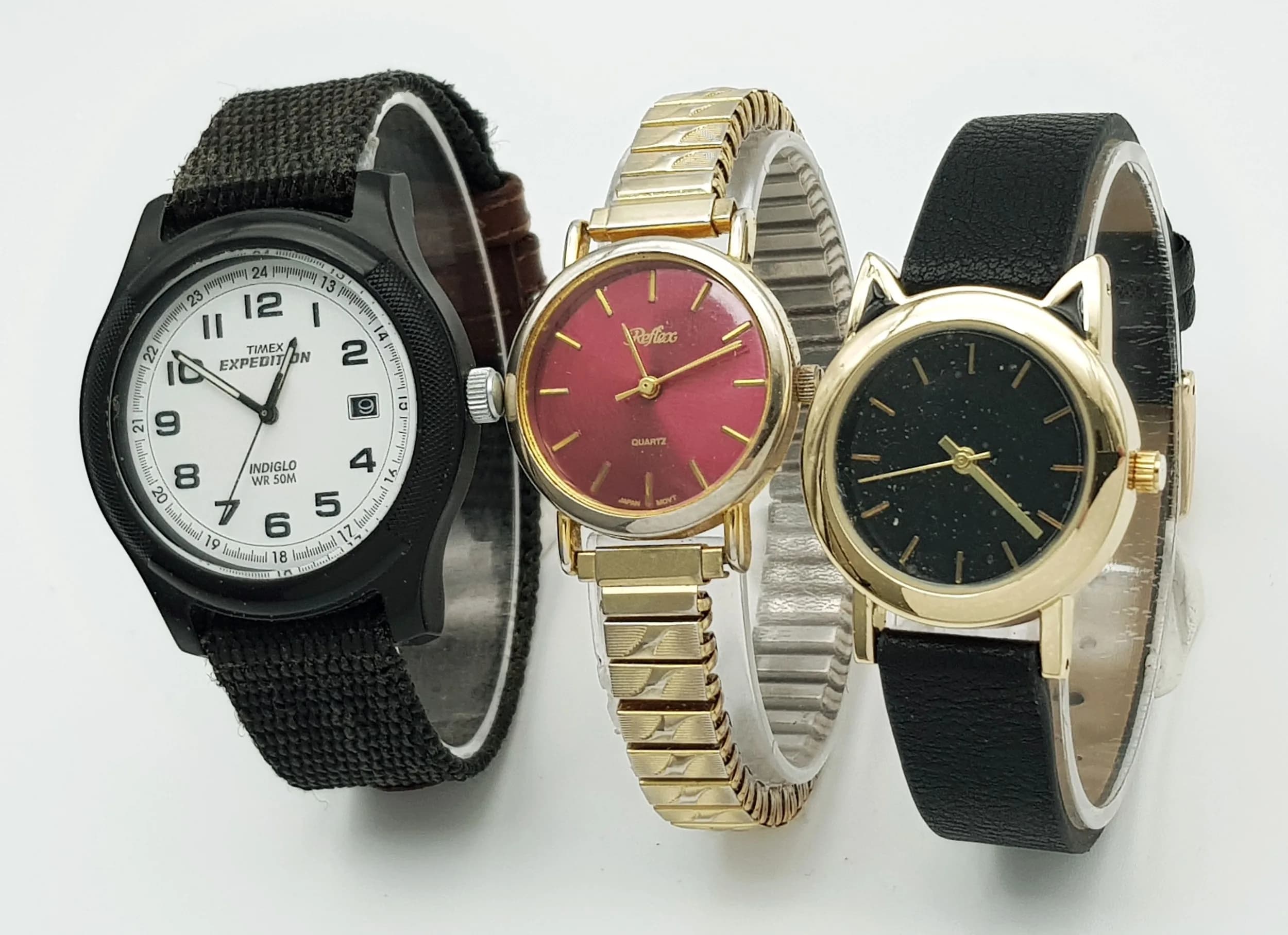 Three Different Style Quartz Movement Ladies Watches. All having new batteries recently fitted and in working order.