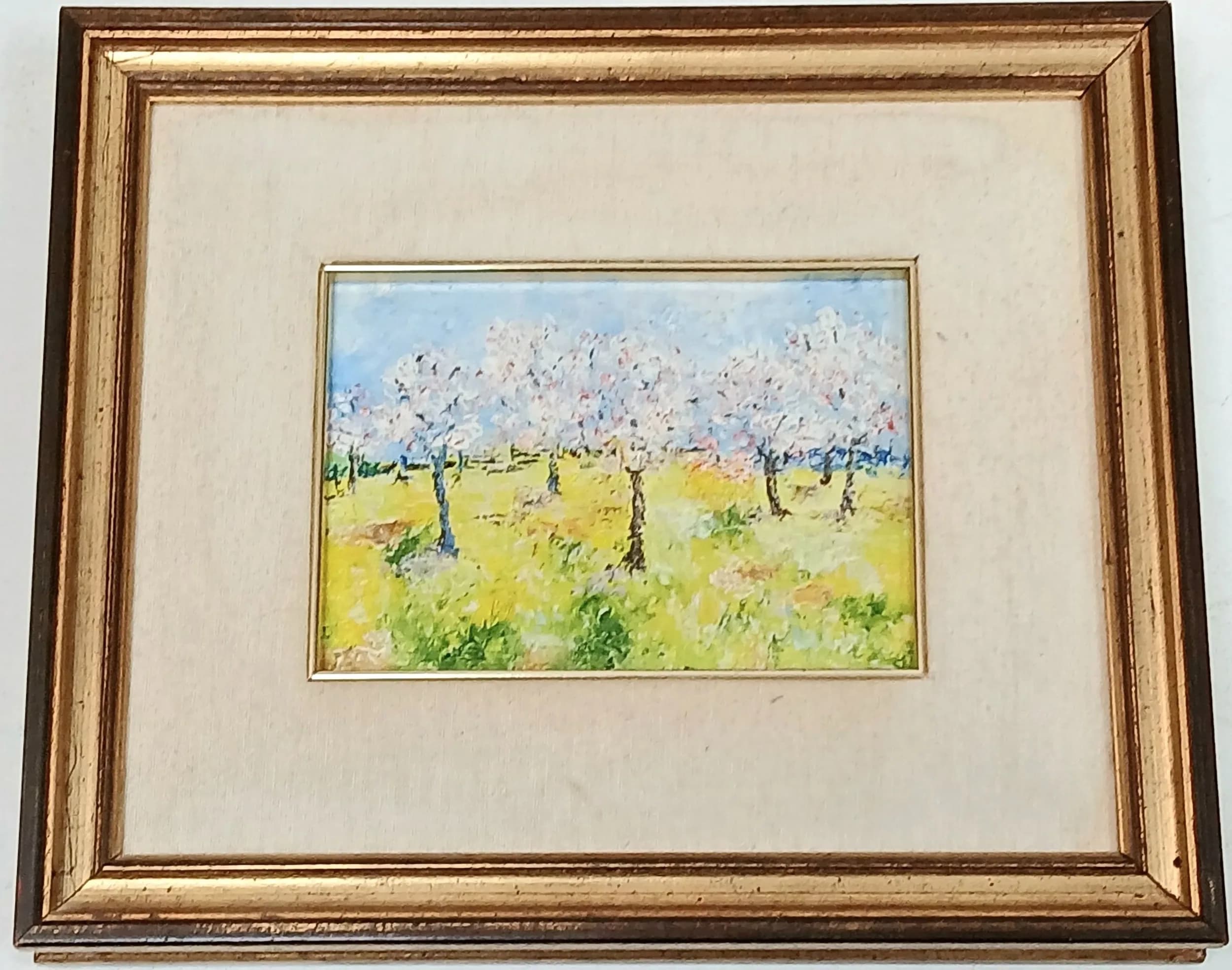A Small Oil on Canvas Landscape Painting. Bought at exhibition in 1982 for £45 from exhibition (see verso notes).In frame 33 x 28cm.