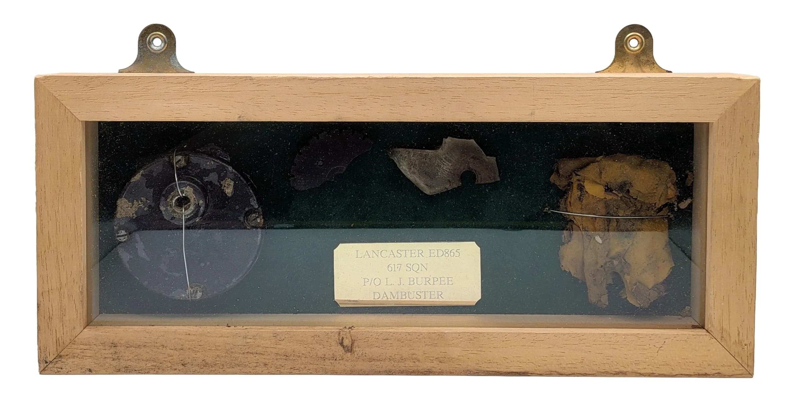 Genuine Fragments of The Dam Buster Lancaster Bomber ED865 that crashed at the Gilze-Rijen Airfield, Noord-Brabant Holland after being hit by Flak on the way to the Sorpe Dam Raid. Pilot Officer Lewis Burpee and the rest of the crew died in the crash