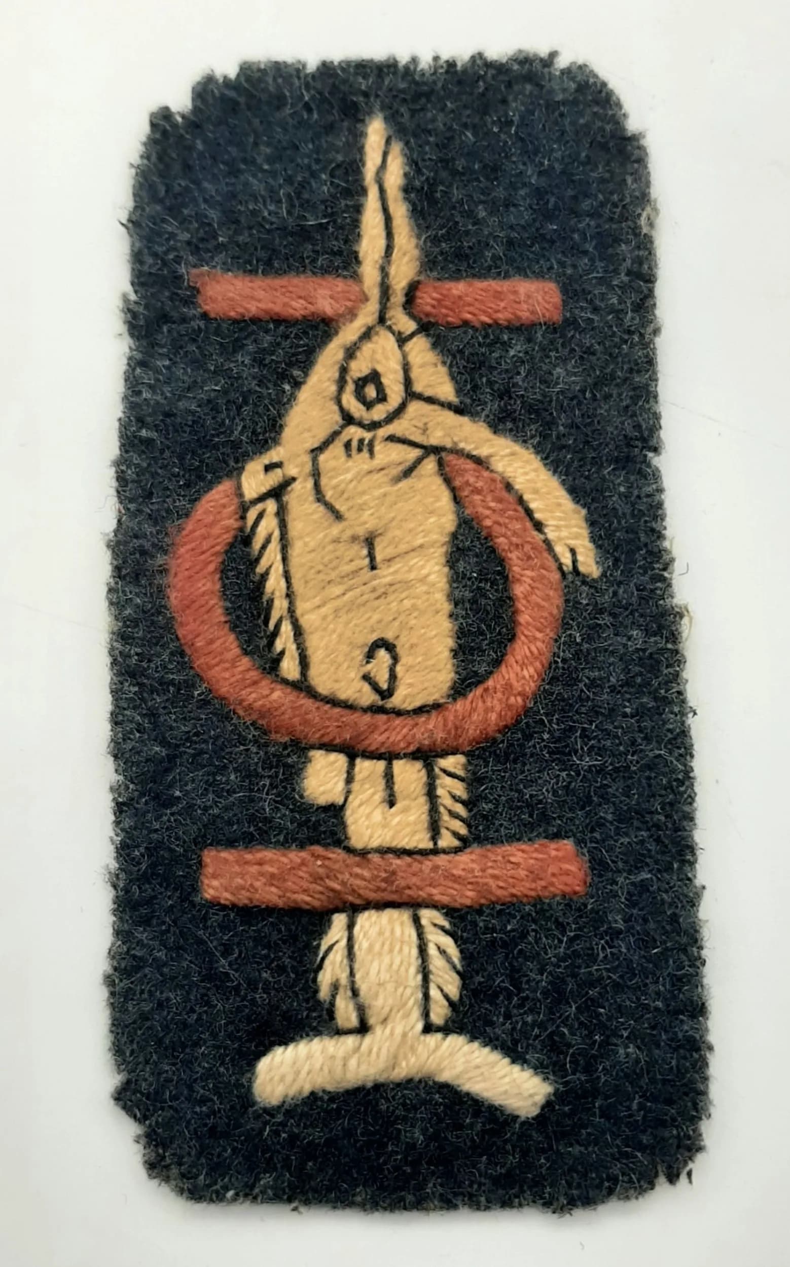 A Rare British WW2 Era, 101 Troop, No.6 Commando Formation Cloth Badge. Swordfish through numbers 101. 9 x 4cm.