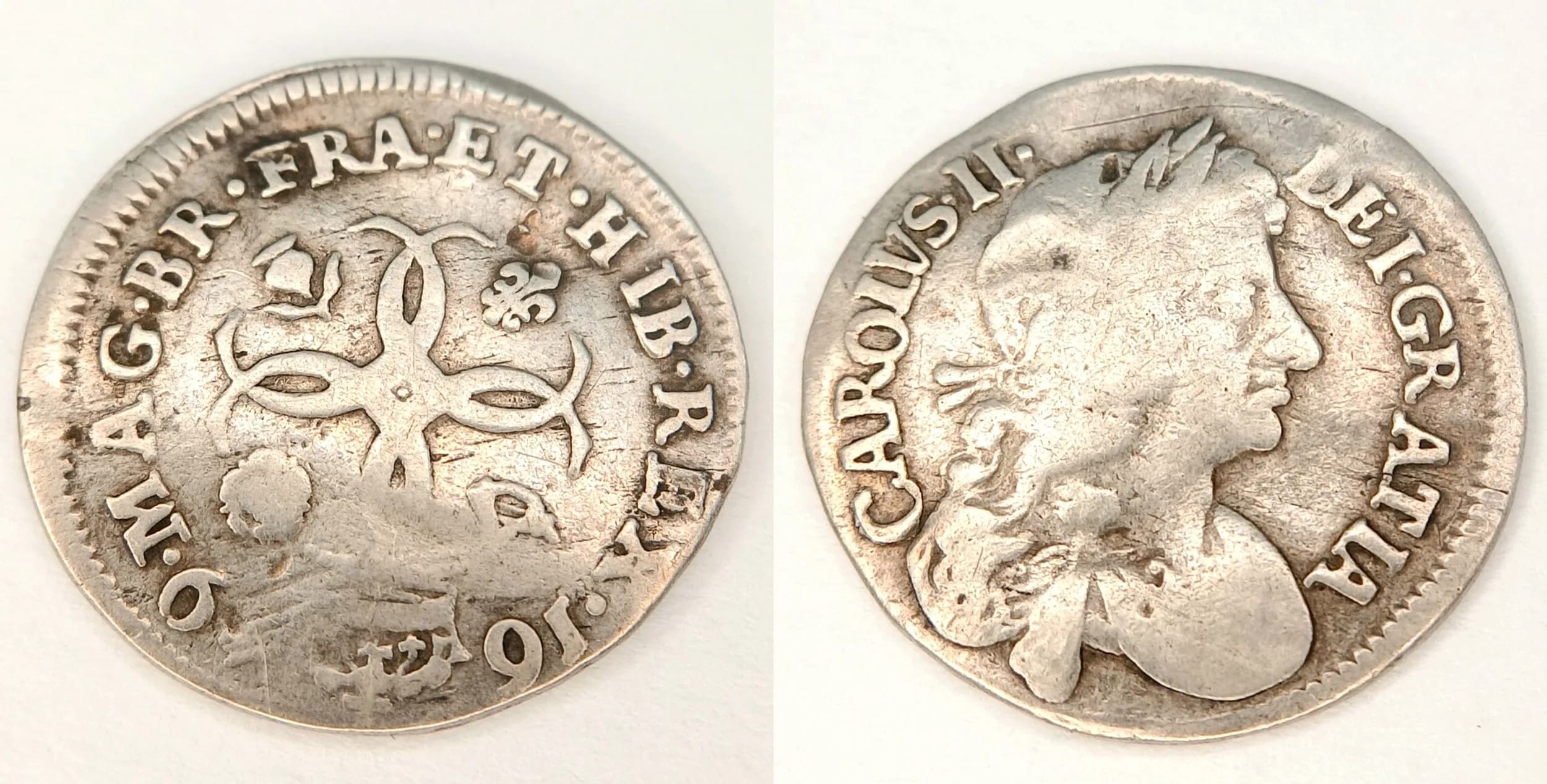 1679 CHARLES II SILVER MAUNDY FOUR PENCE COIN. Fair/ Fine condition. Please see photos.