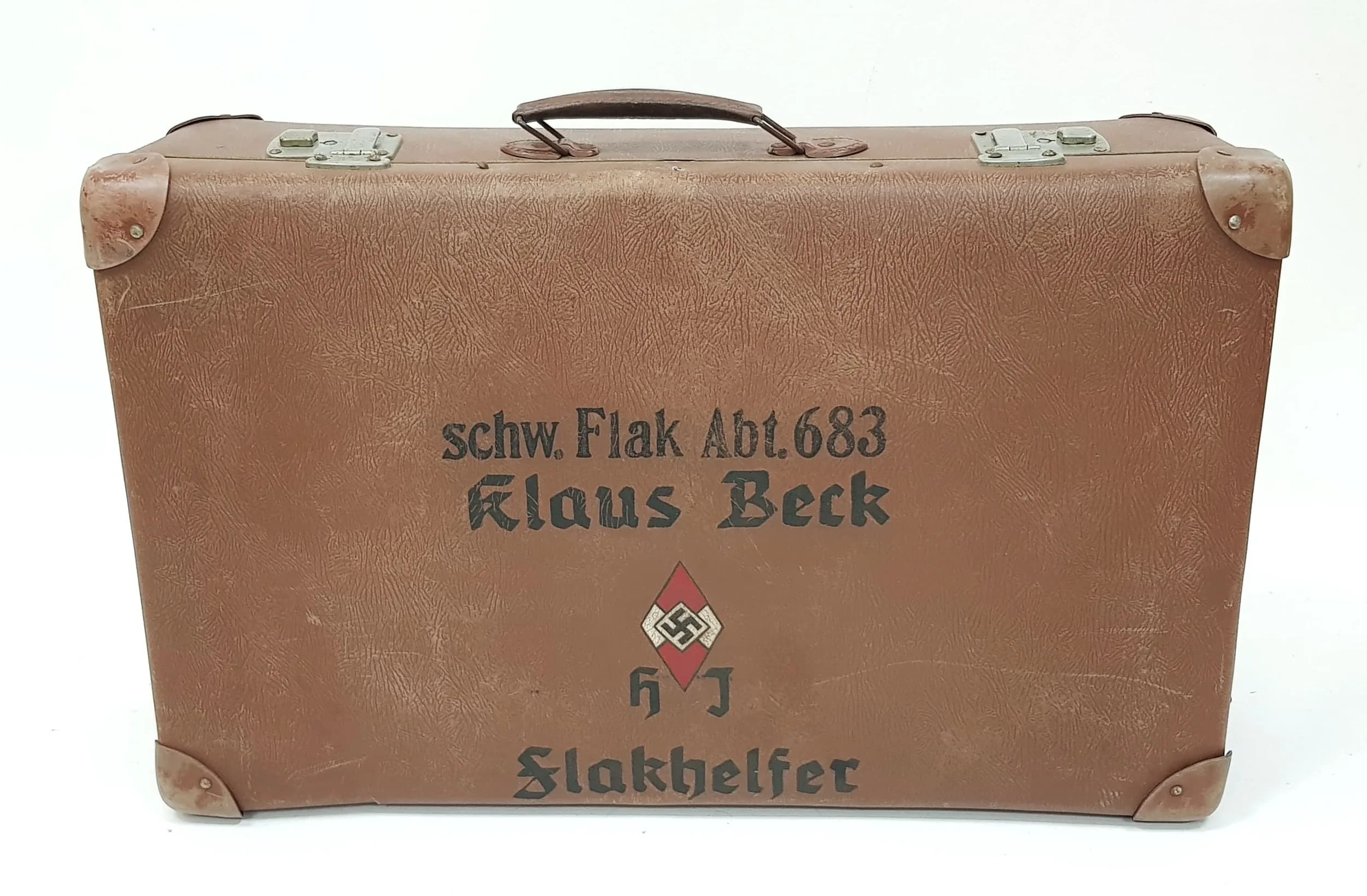 WW2 German Suitcase Named to a Hitler Youth Flak Helper