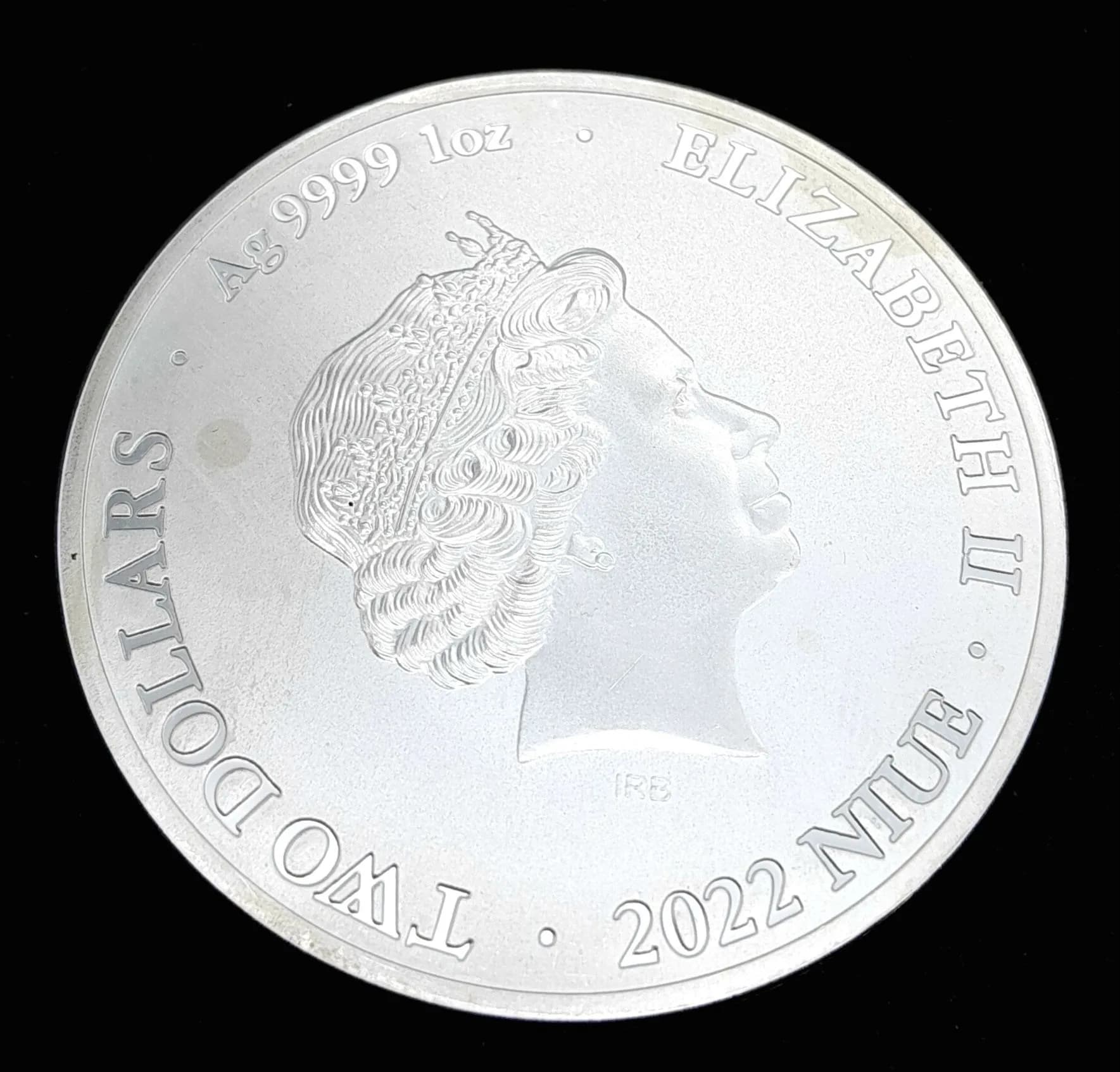 A Mint Condition 9999 1 Troy Ounce Fine Silver 2022 ‘Bitcoin’ Queen Elizabeth II Coin. 31.27 grams.