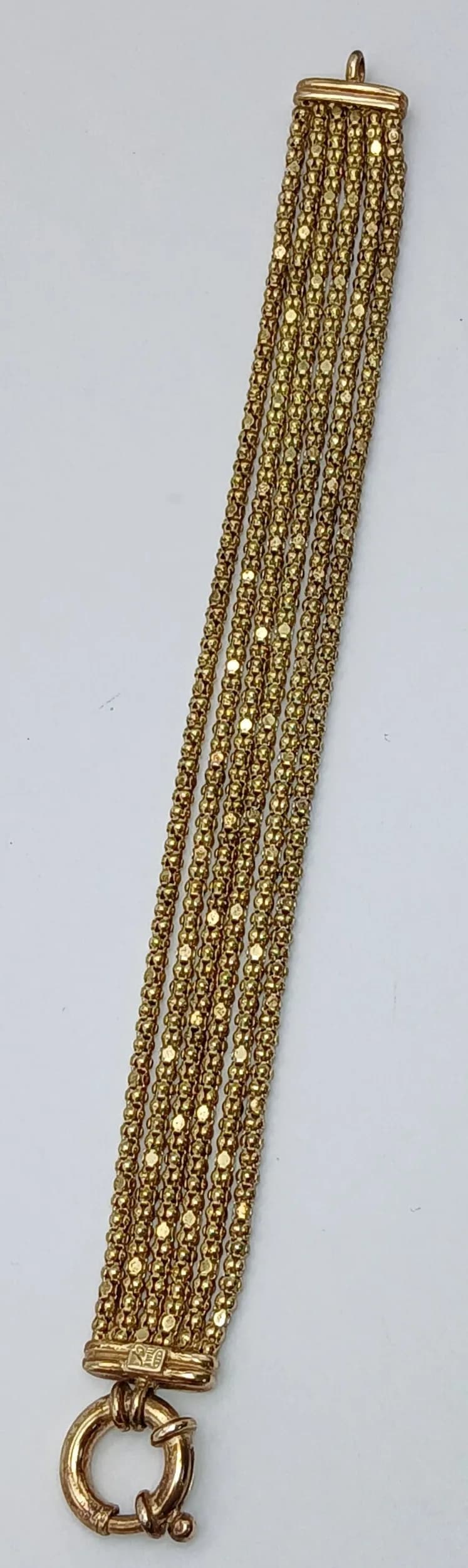 Stunning ITALIAN MILOR SILVER 6 x STRAND FANCY ROPE BRACELET. SILVER has been GILDED to appear as GOLD. 19 cm. Please see all pictures.