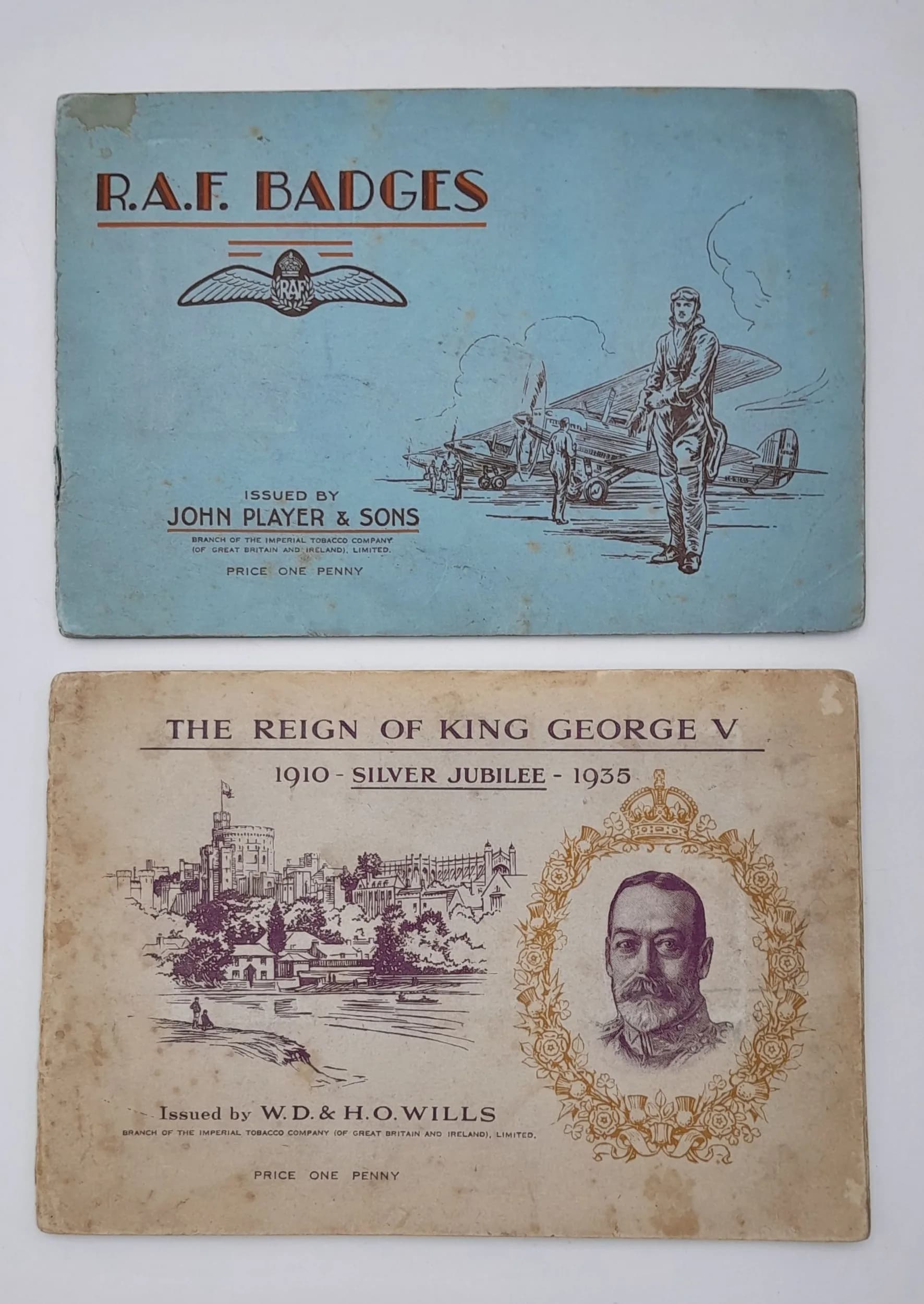 1937 John Player Cigaerette Card book R.A.F Badges Complete & Will’s Reign of King George V Silver Jubilee (4 missing)