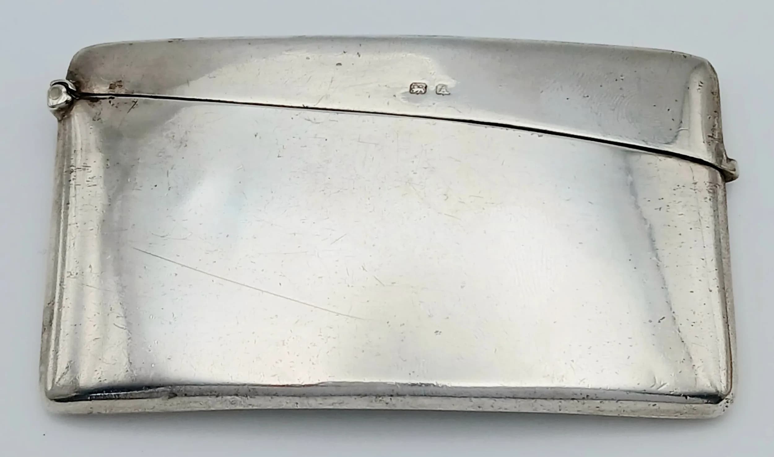 Antique Birmingham Silver Card Case. Hallmarked. Top has come loose so need repair. 8 x 4.5cm. 49g