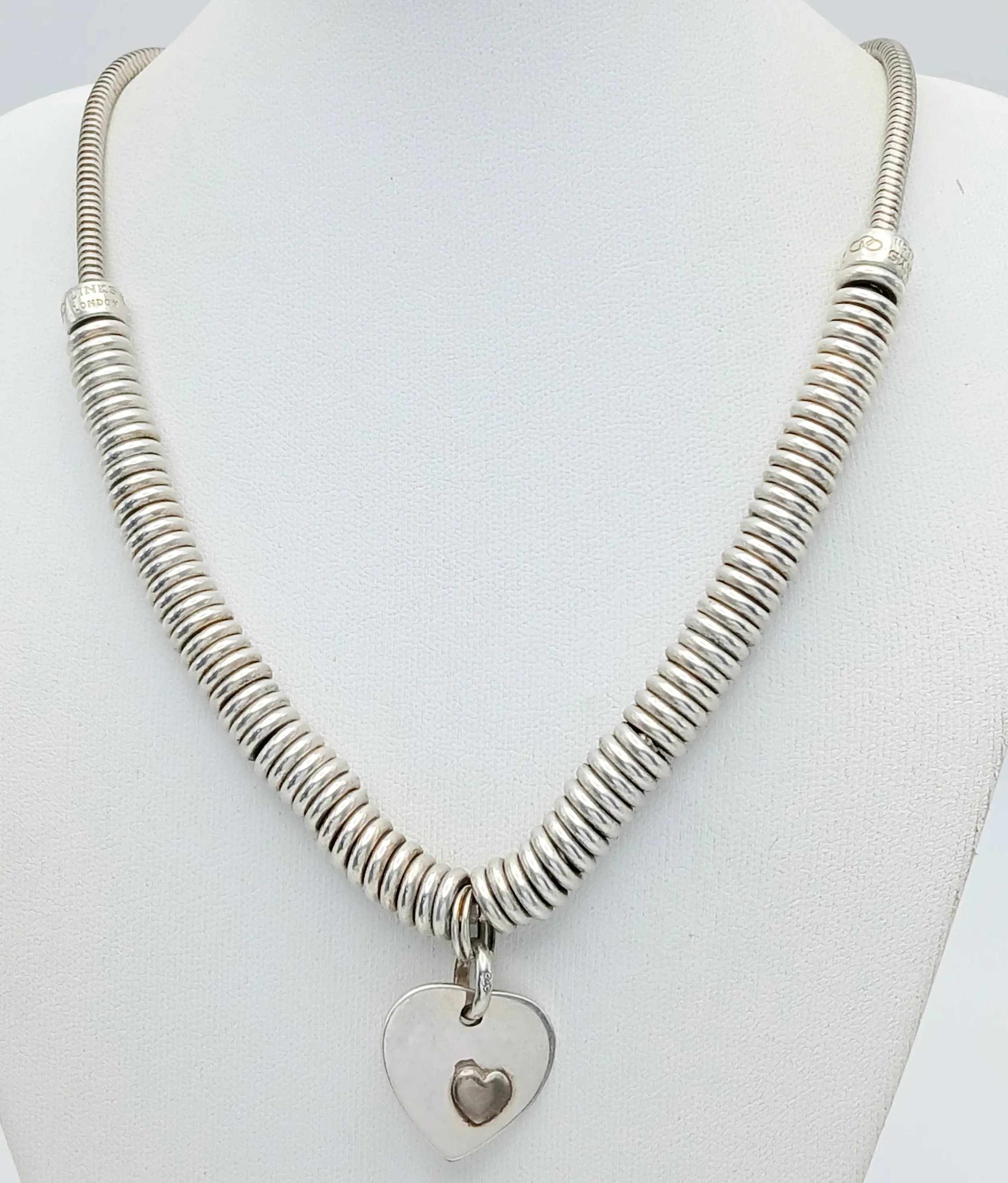 A LINKS OF LONDON SILVER SWEETY NECKLACE. 57.4gms 50cms