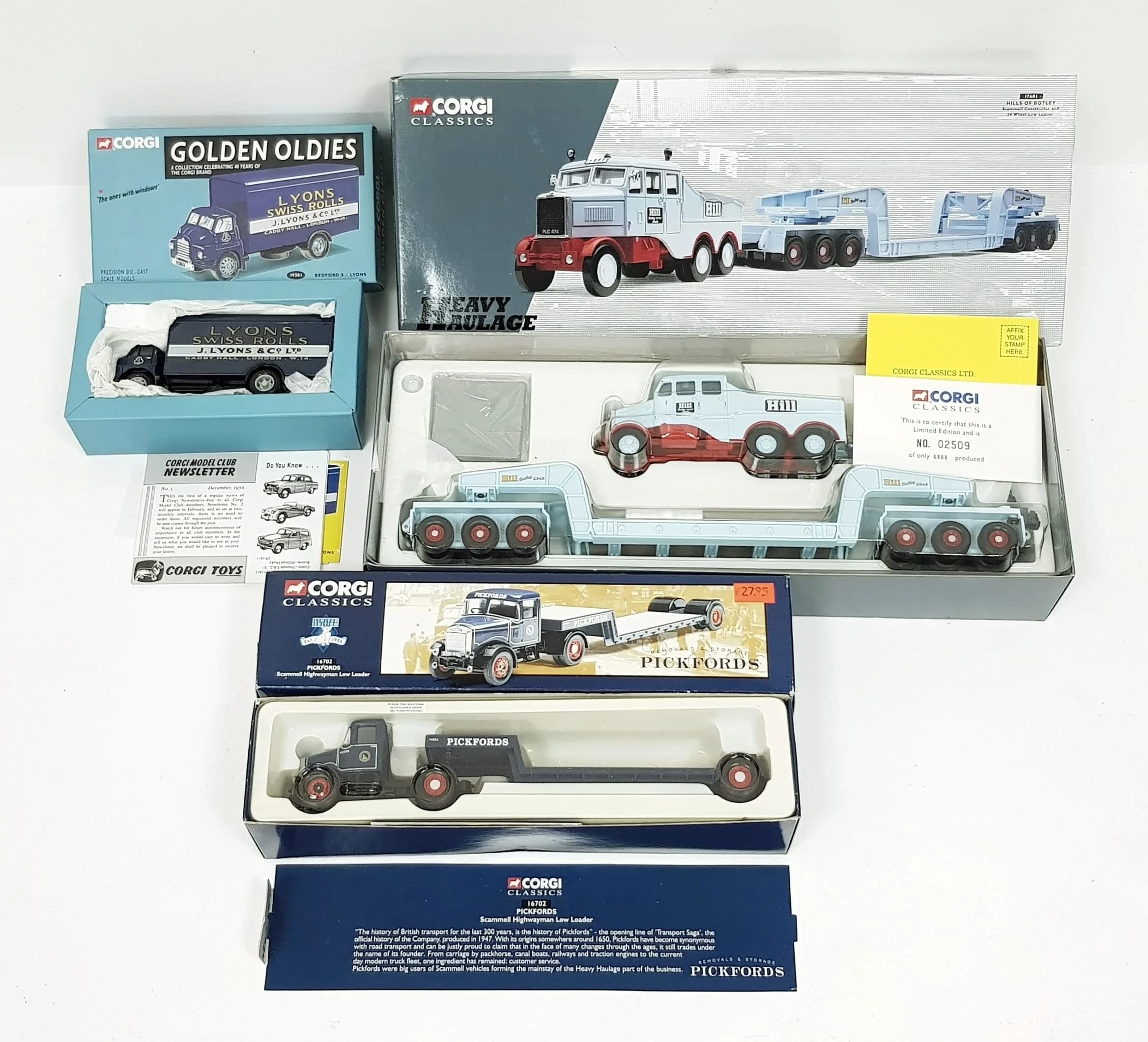 Three Corgi classics die cast heavy goods vehicles. 1/50 scale. Good condition.