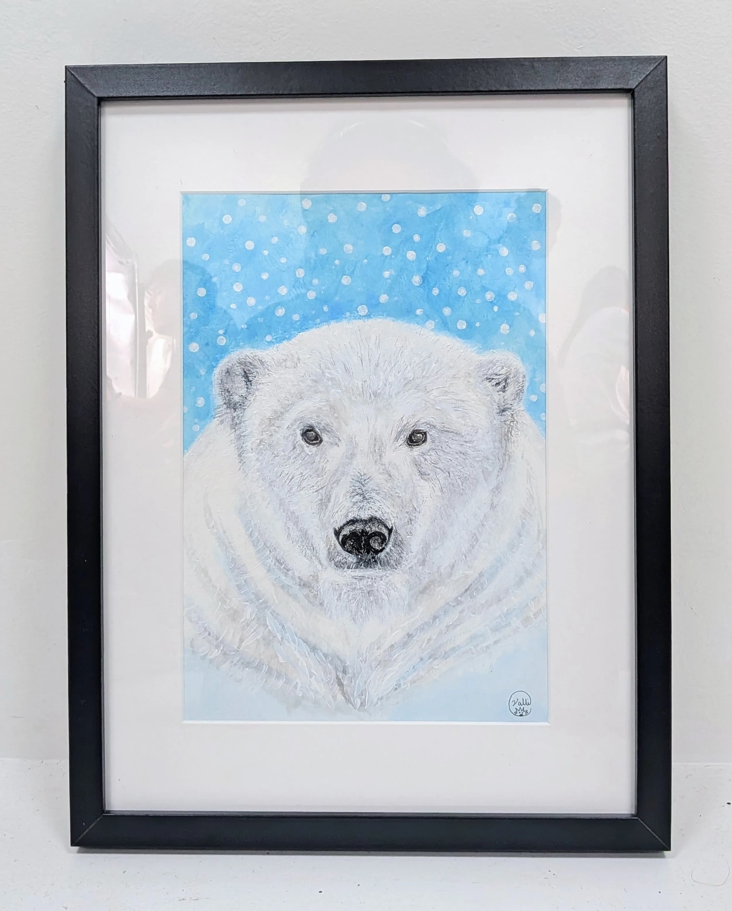 Polar Bear - Acrylic on Paper by the British Artist Valli Lawrence